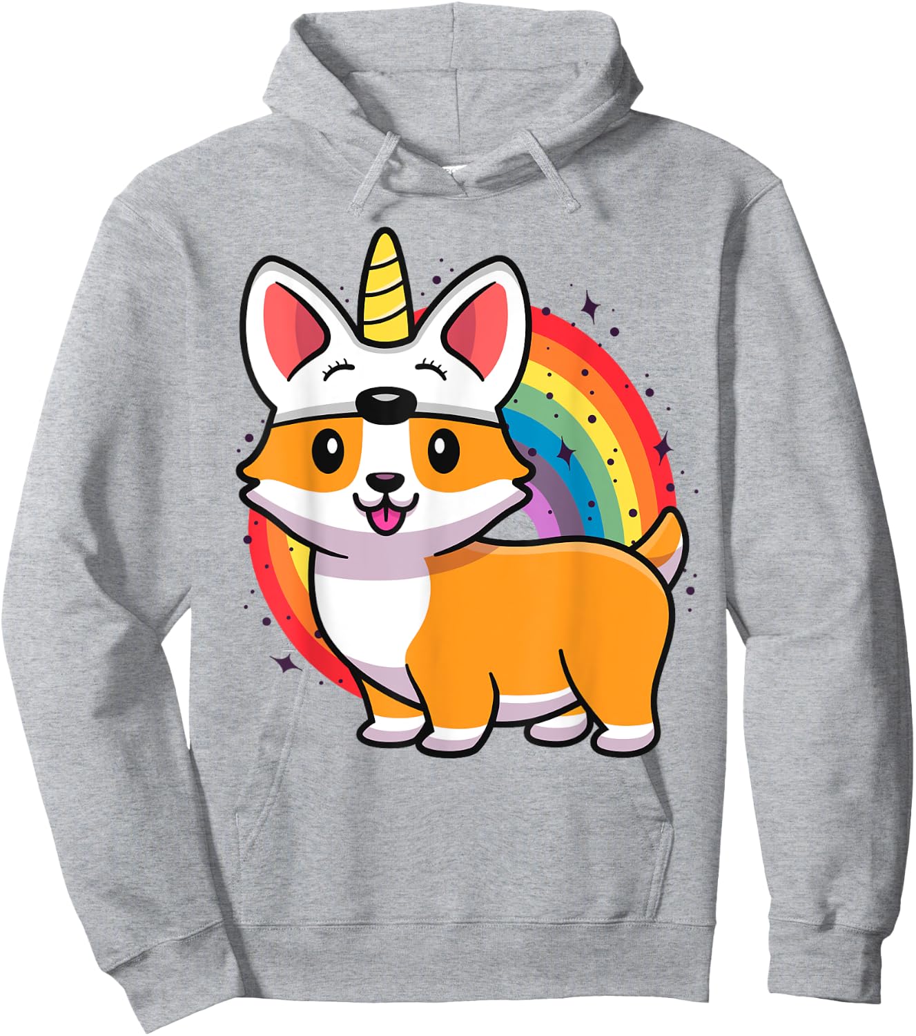 Corgicorn Unicorn Corgi For Kids Funny Rainbow Corgi Hoodie - Hoodie | Ash