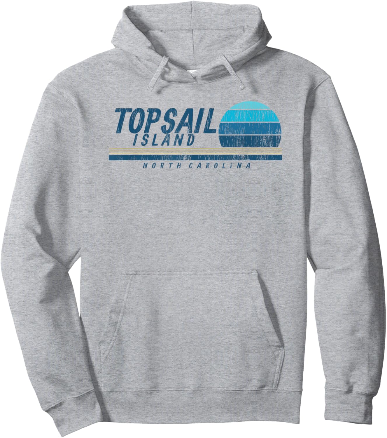 Topsail Island, NC Summertime Vacationing 80s Hoodie - Hoodie | Ash