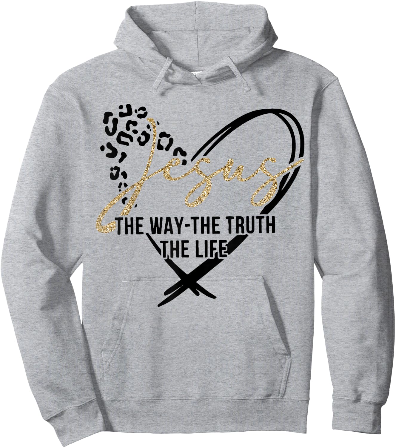 Jesus The Way The Truth The Life, Jesus, Leopard Cheetah Hoodie - Hoodie | Ash