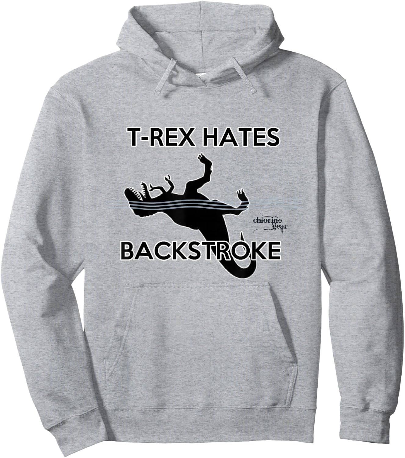 T-Rex Hates Backstroke Basic Hoodie - Hoodie | Ash