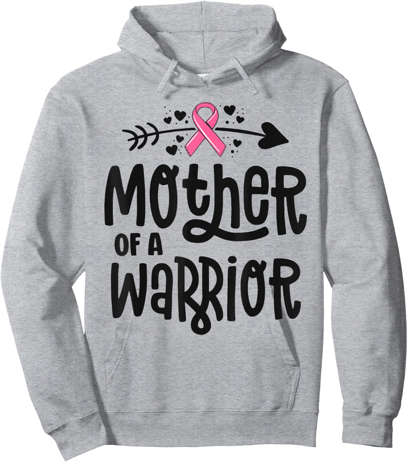 Mother Of A Warrior Family Breast Cancer Shirts Pink Ribbon Hoodie - Hoodie | Ash