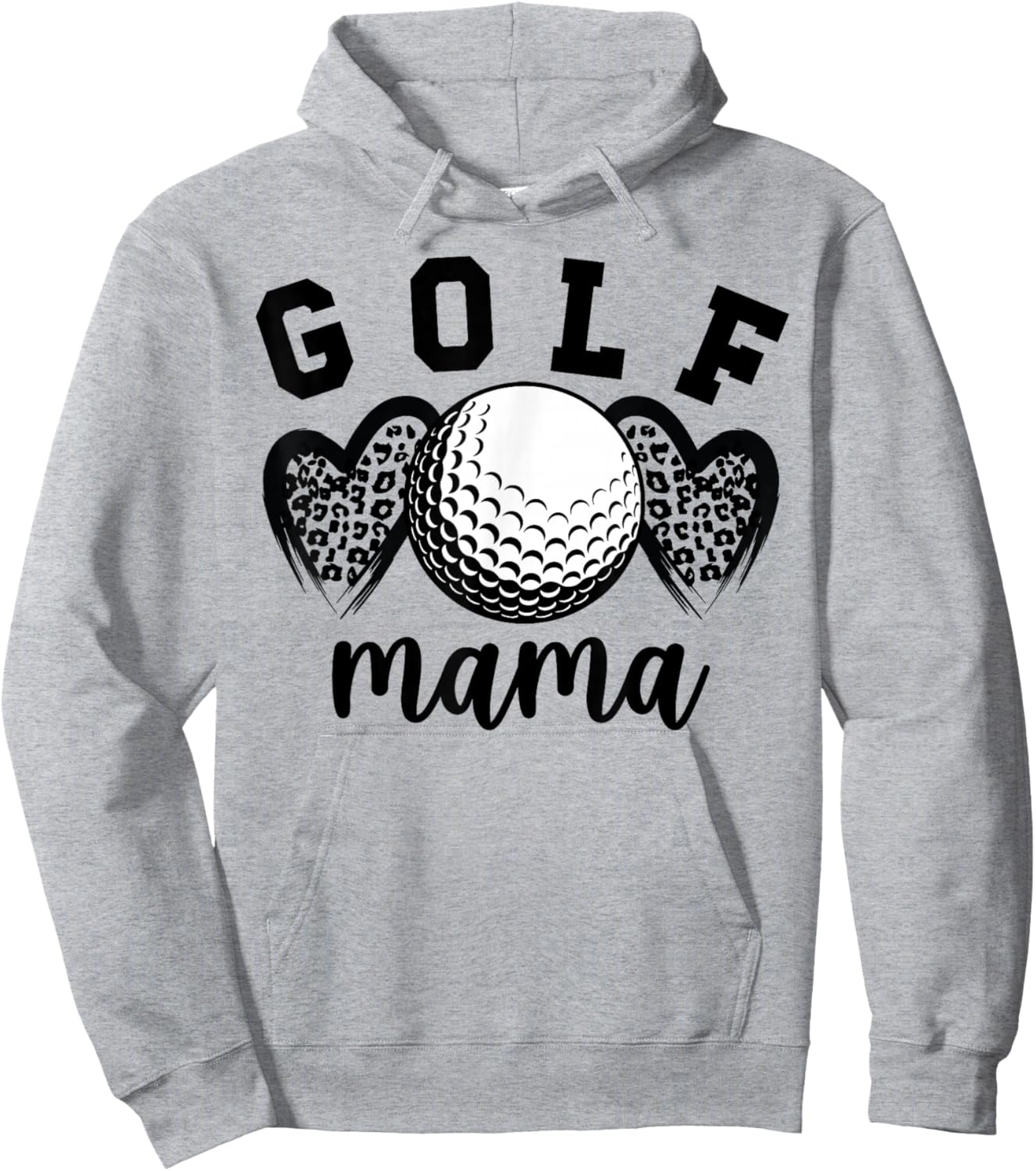 Golf Mama Hearts Golf Mom Of A Golf Player Mother Hoodie - Hoodie | Ash