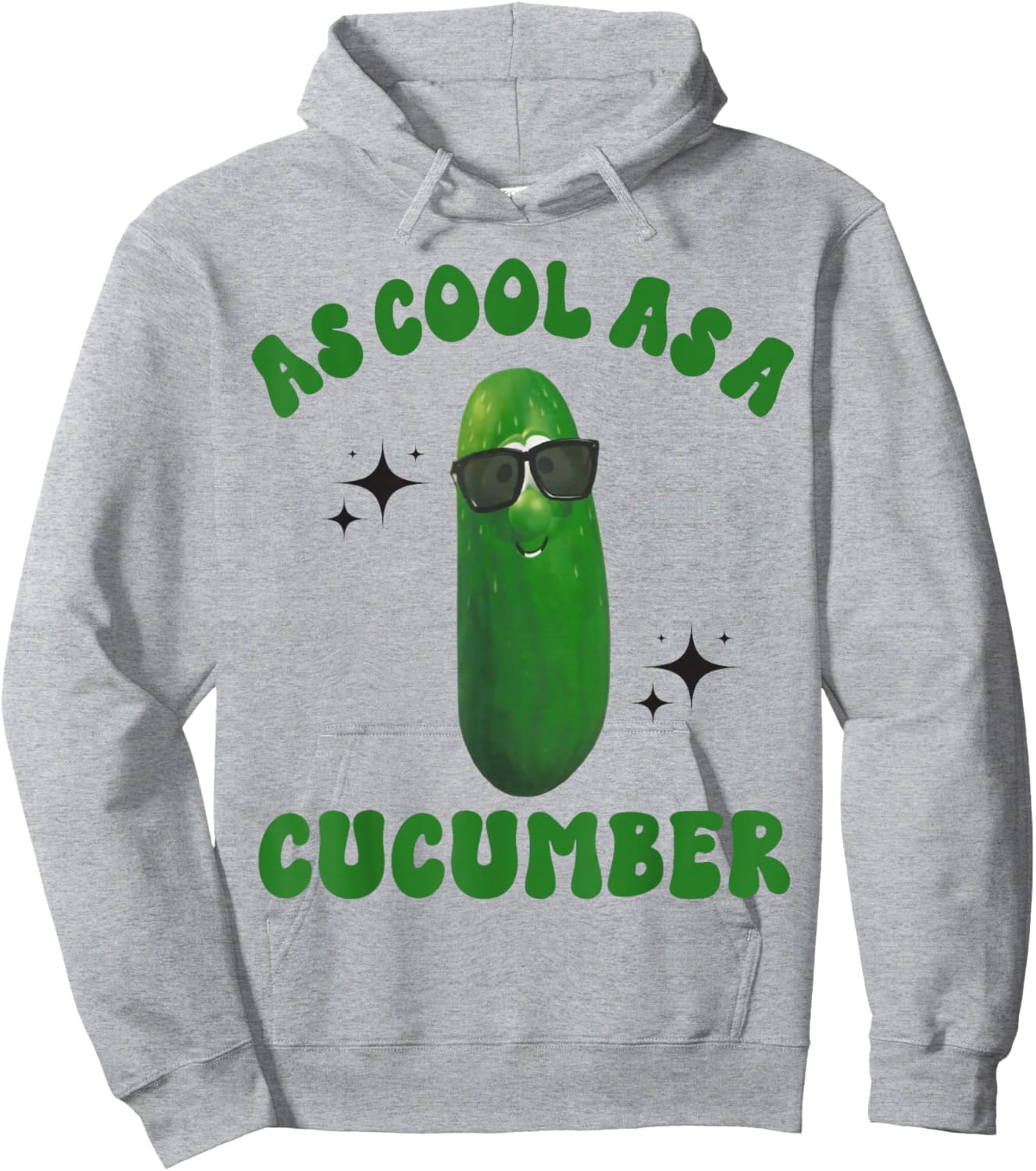 As Cool As a Cucumber Funny Cucumber In Sunglusses Design , Small, Grey Hoodie - Hoodie | Ash