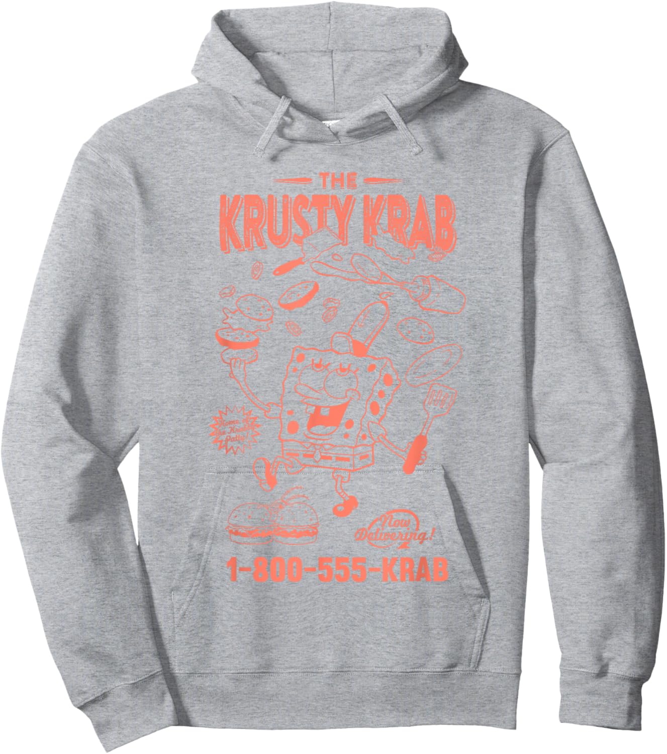 SpongeBob SquarePants The Krusty Krab Delivery Vintage Ad Hoodie - Hoodie | Ash