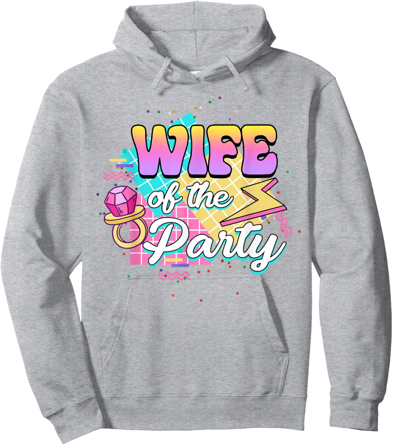 Wife Of The Party Bride Bridal 90’s Bachelorette Matching Hoodie - Hoodie | Ash