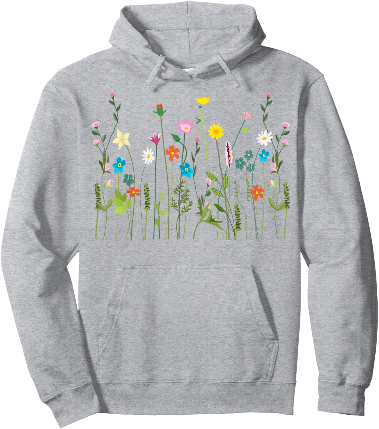 Vom Garten inspiriertes mit Blumendruck, Wildblume, Sommerblüte Hoodie - Hoodie | Ash