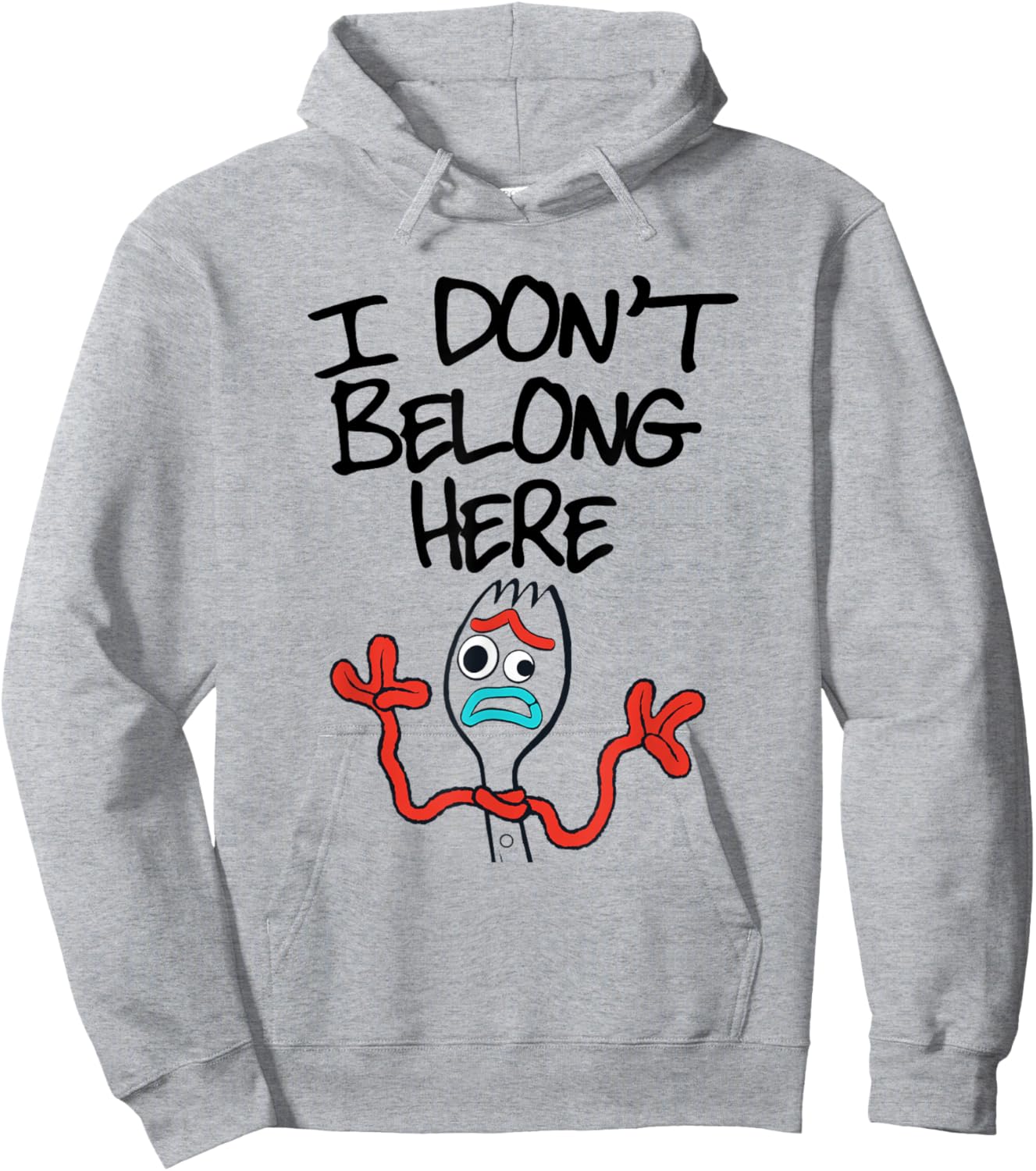 Disney Pixar Toy Story 4 Forky I Don't Belong Here Poster Hoodie - Hoodie | Ash