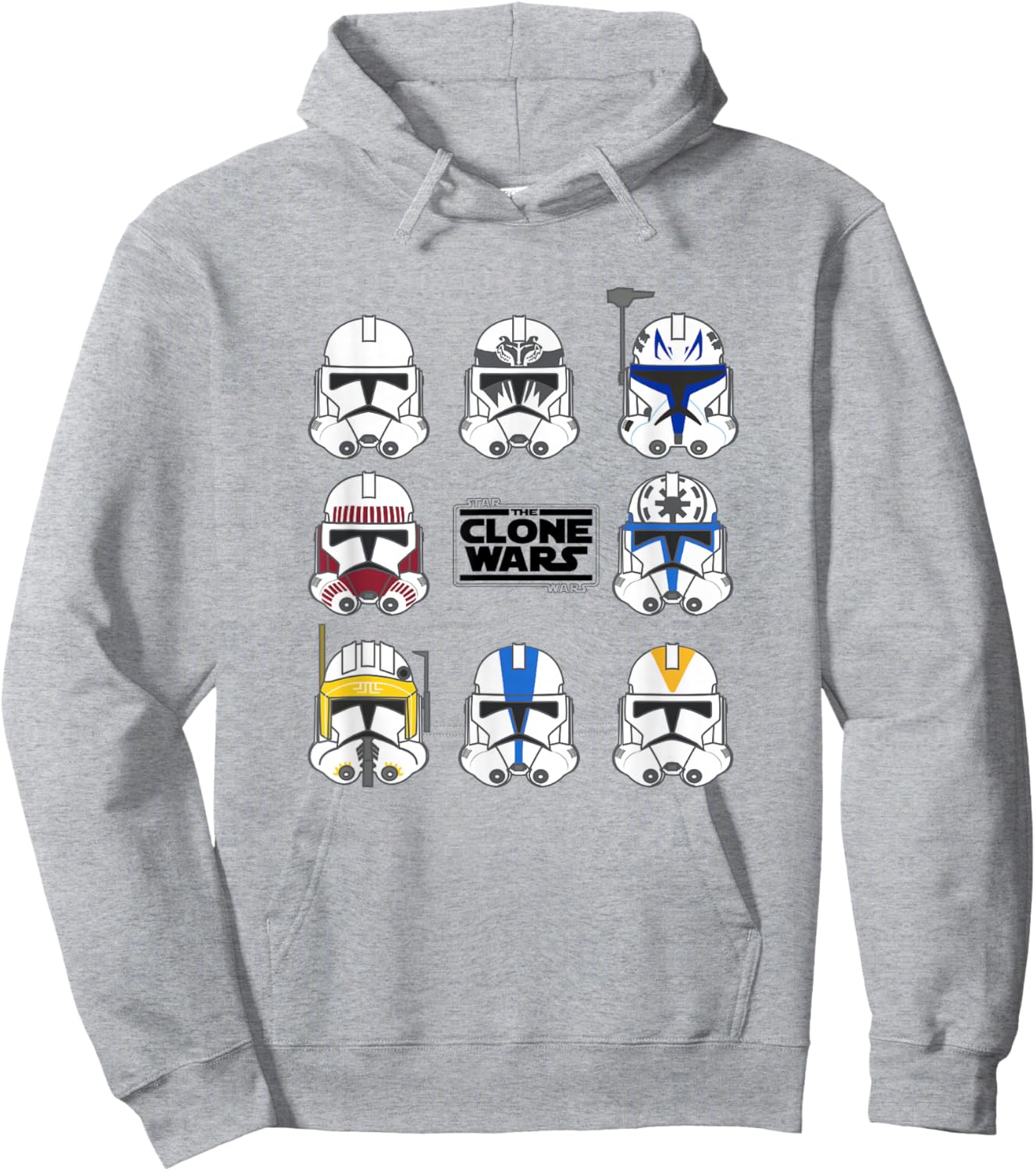 Star Wars: The Clone Wars Multiple Trooper Helmets Hoodie - Hoodie | Ash