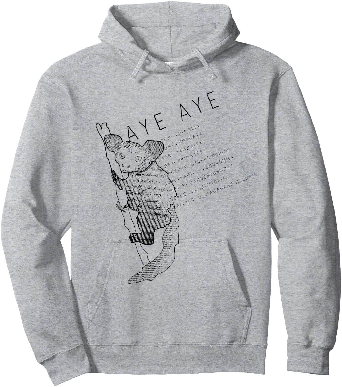Aye Aye Lemur Hoodie - Hoodie | Ash