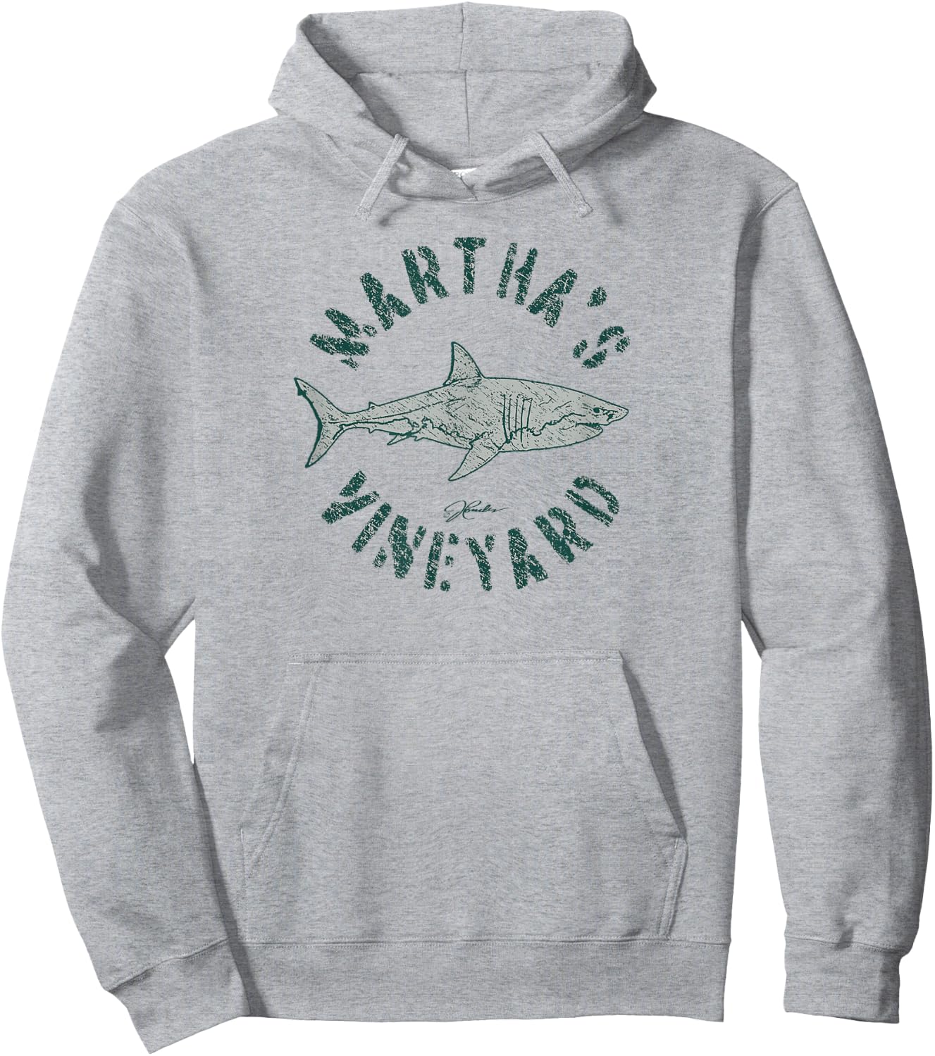 JCombs: Martha's Vineyard, MA, Great White Shark Hoodie - Hoodie | Ash