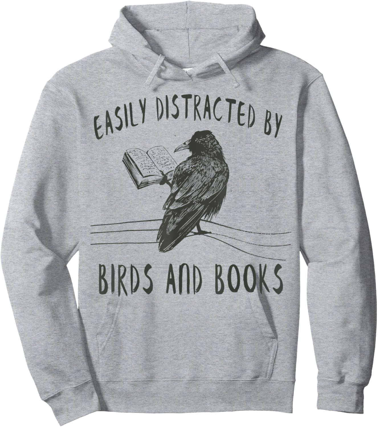 Easily Distracted By Birds And Books Shirts Reading Cool Hoodie - Hoodie | Ash