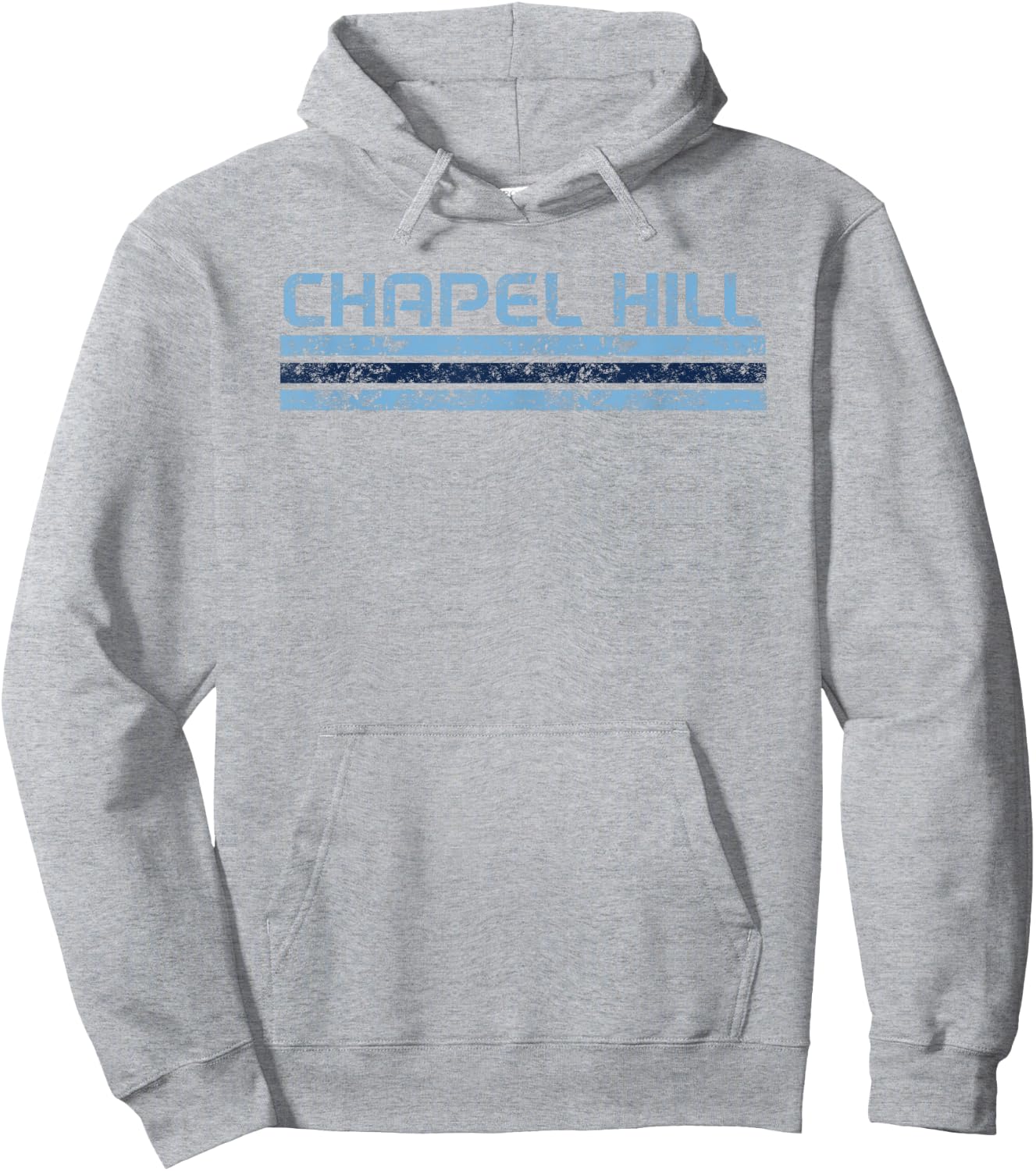 Chapel Hill North Carolina Retro Vintage Weathered Stripe Hoodie - Hoodie | Ash