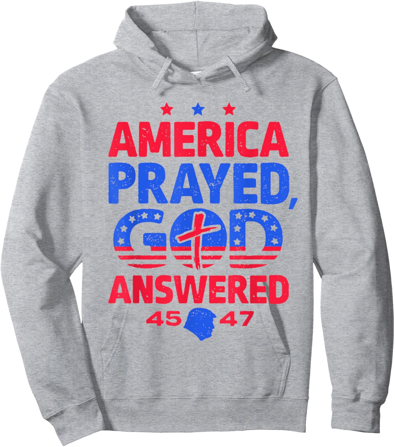 America Prayed God Answered Hoodie - Hoodie | Ash