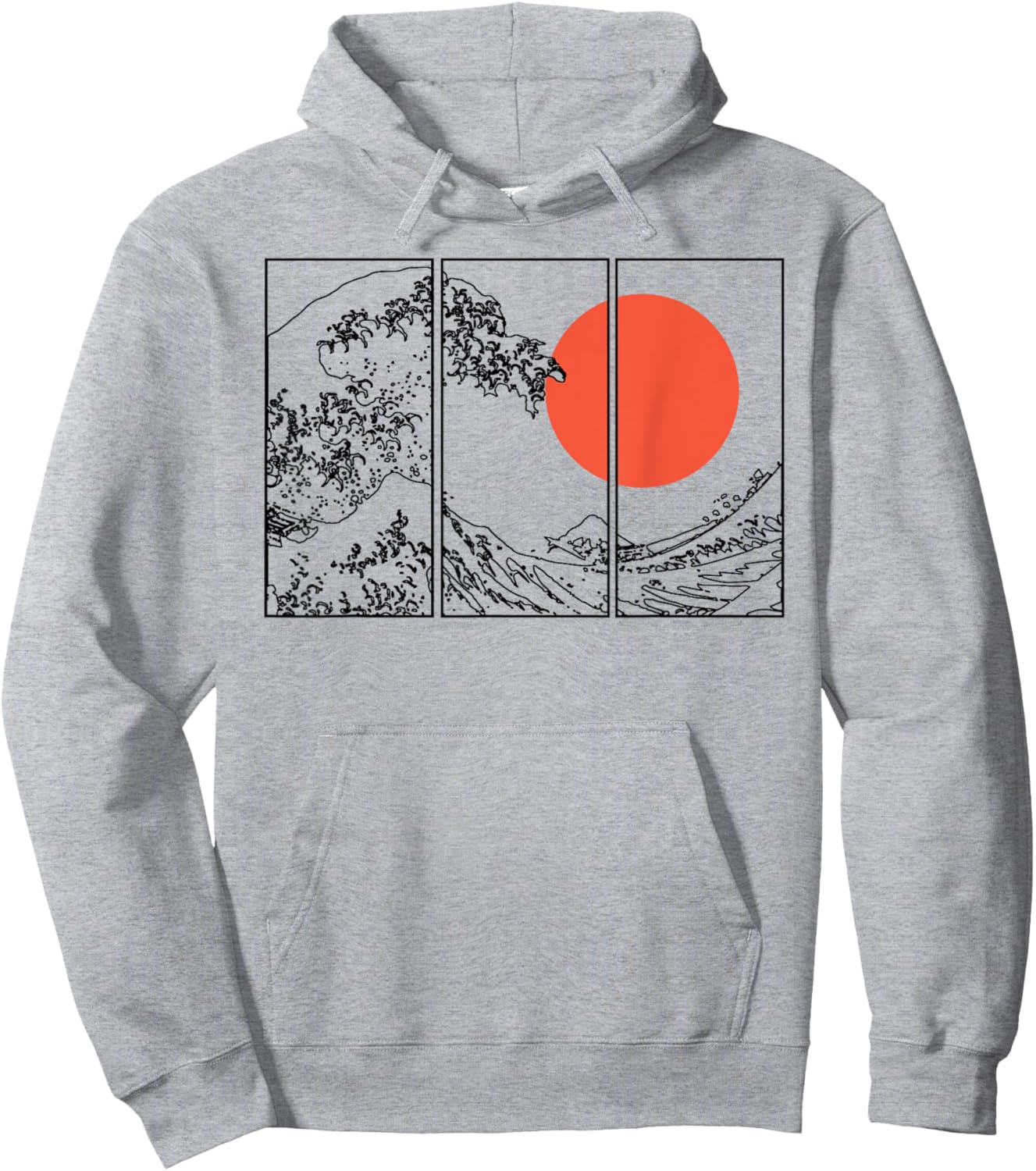 Vaporwave Great Wave off Kanagawa Japan Art Glitch men women Hoodie - Hoodie | Ash