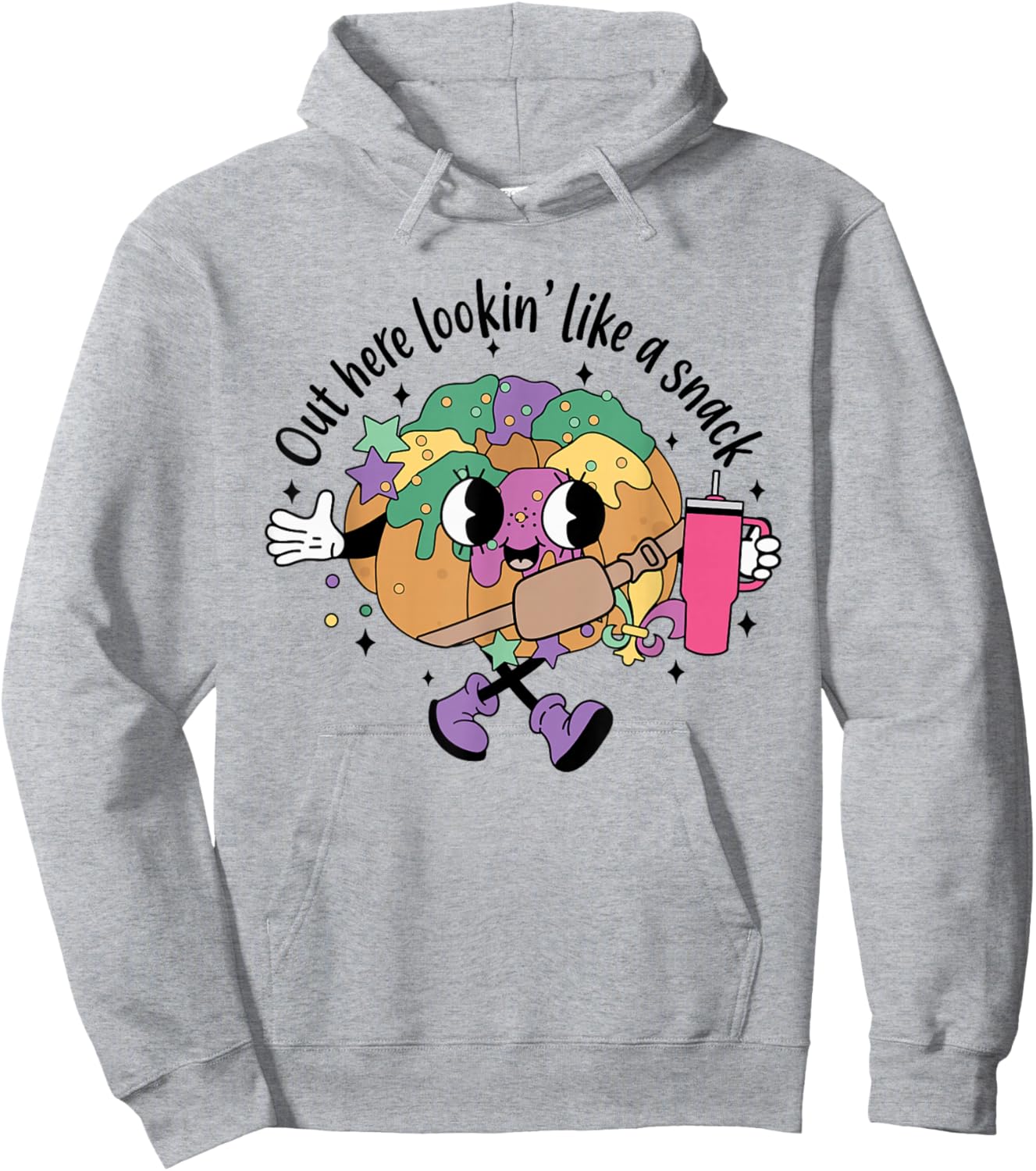 Out Here Looking Like A Snack Funny BouJee King Cake Tumbler Hoodie - Hoodie | Ash