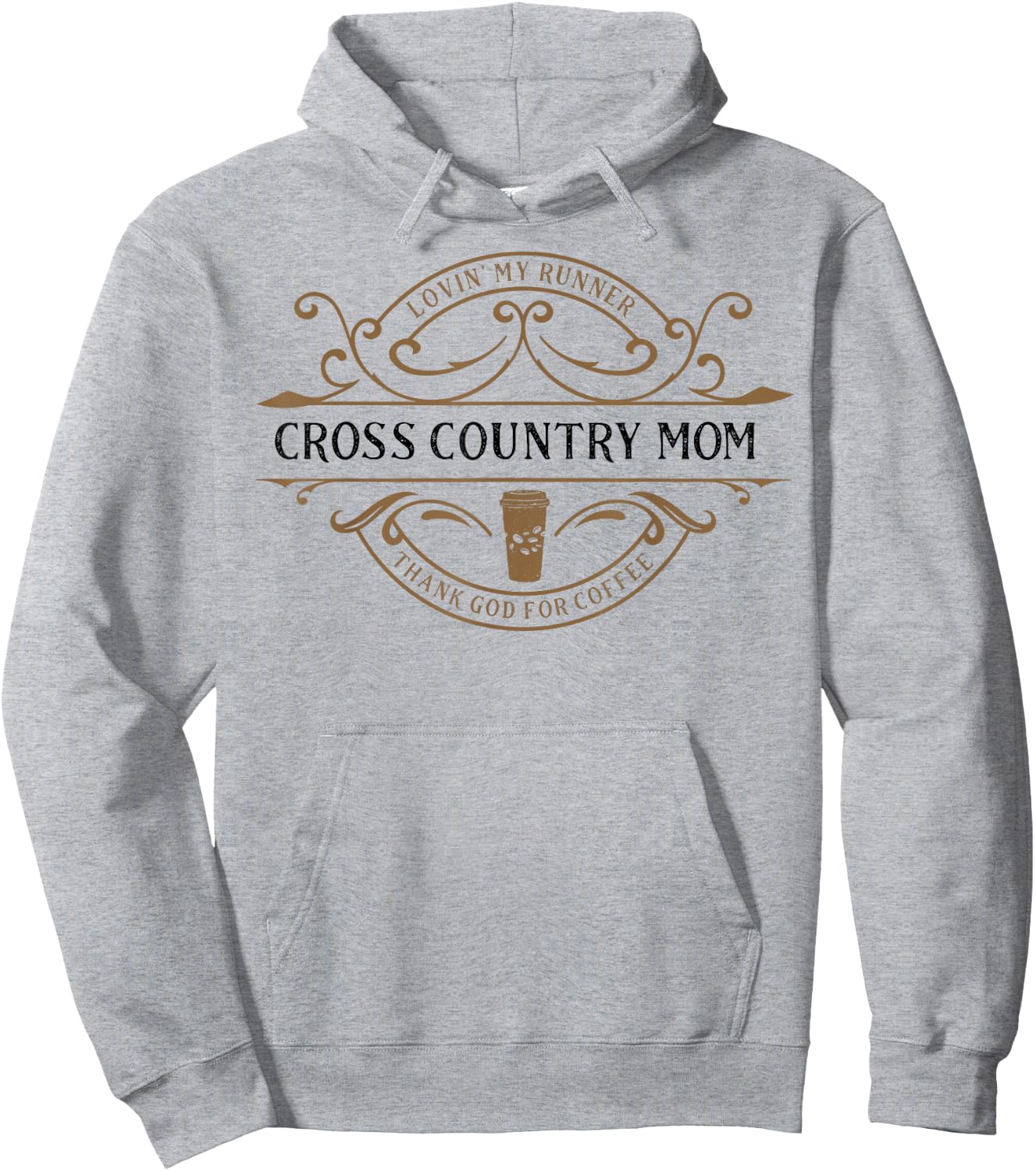 Cross Country Mom Thank You God for Coffee Hoodie - Hoodie | Ash