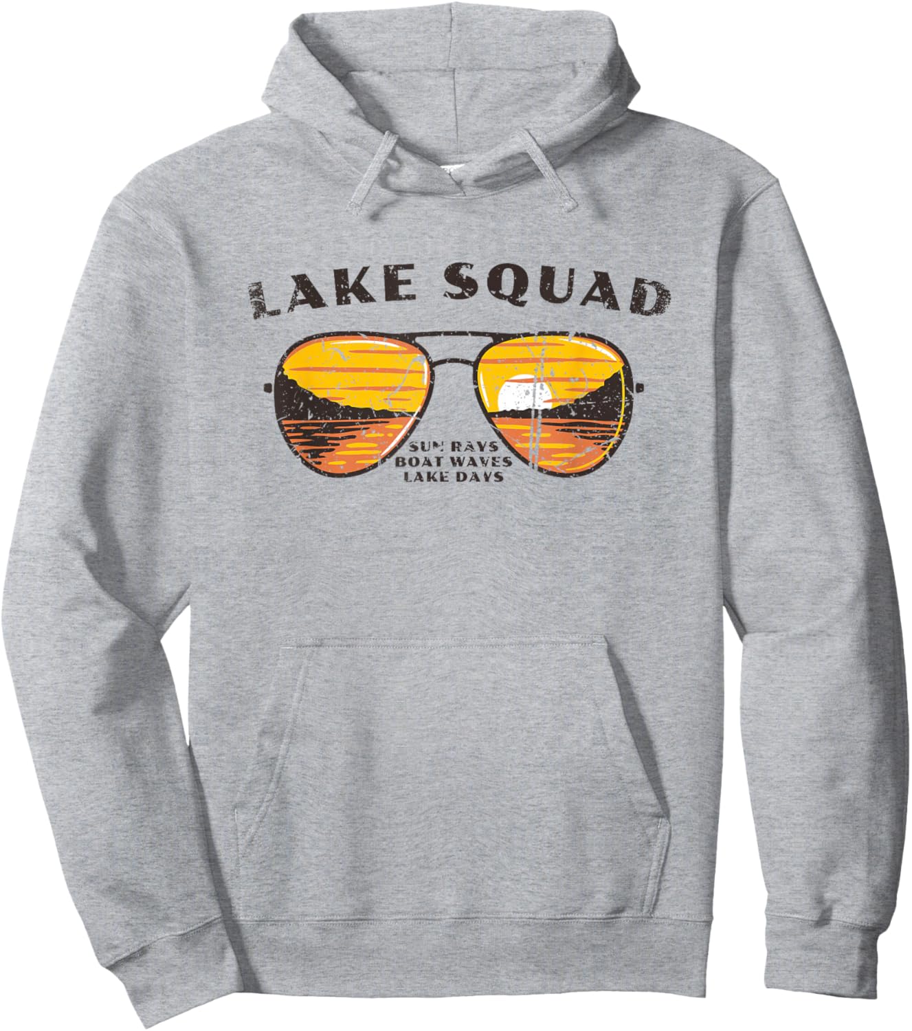 Lake Squad Matching Group Sunset Scene Sunglasses Hoodie - Hoodie | Ash