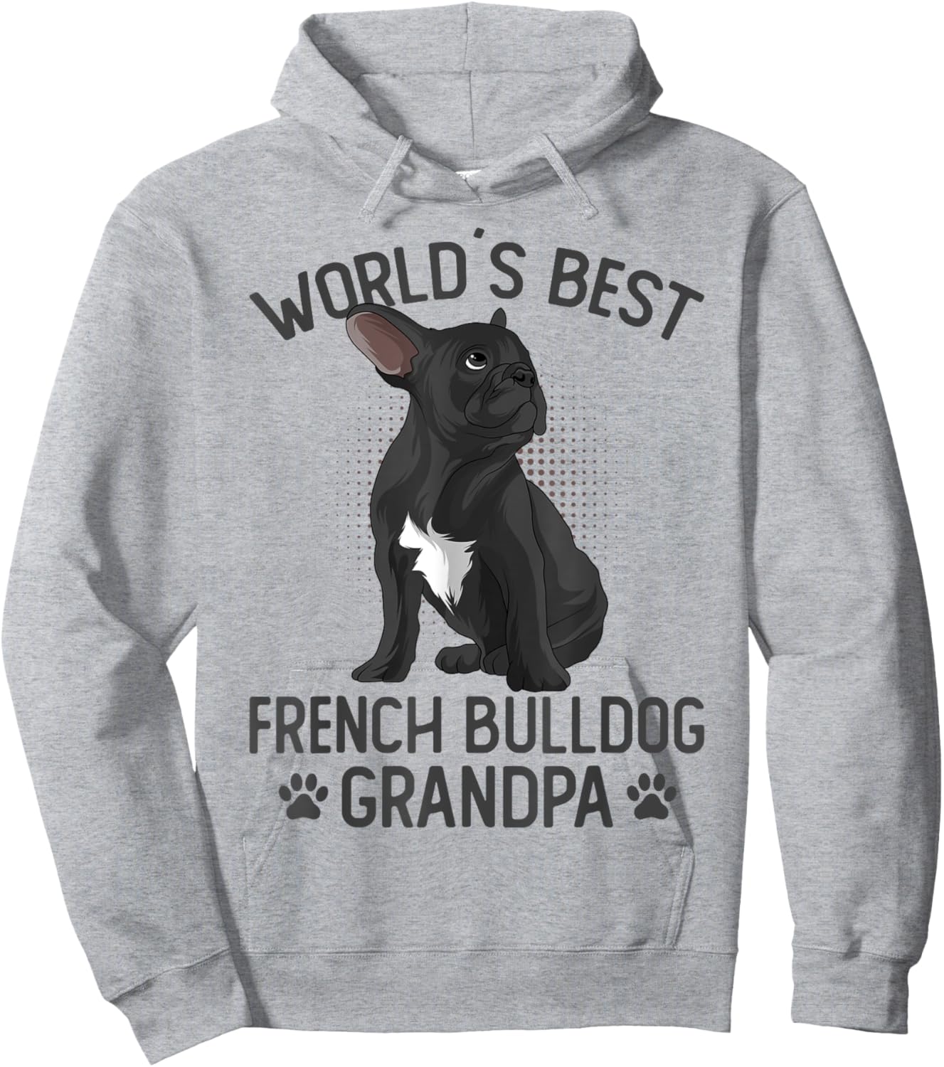 World´s Best French Bulldog Grandpa Funny Frenchie Dog Lover Men Hoodie - Hoodie | Ash