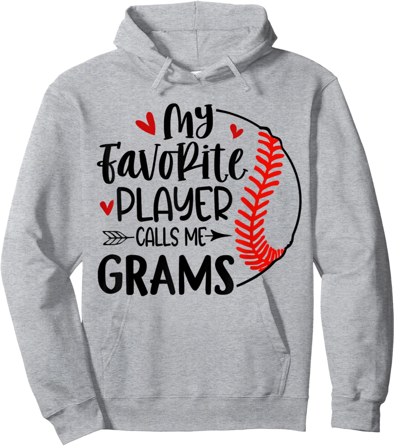 My Favorite Player Calls Me Grams Baseball Player Hoodie - Hoodie | Ash
