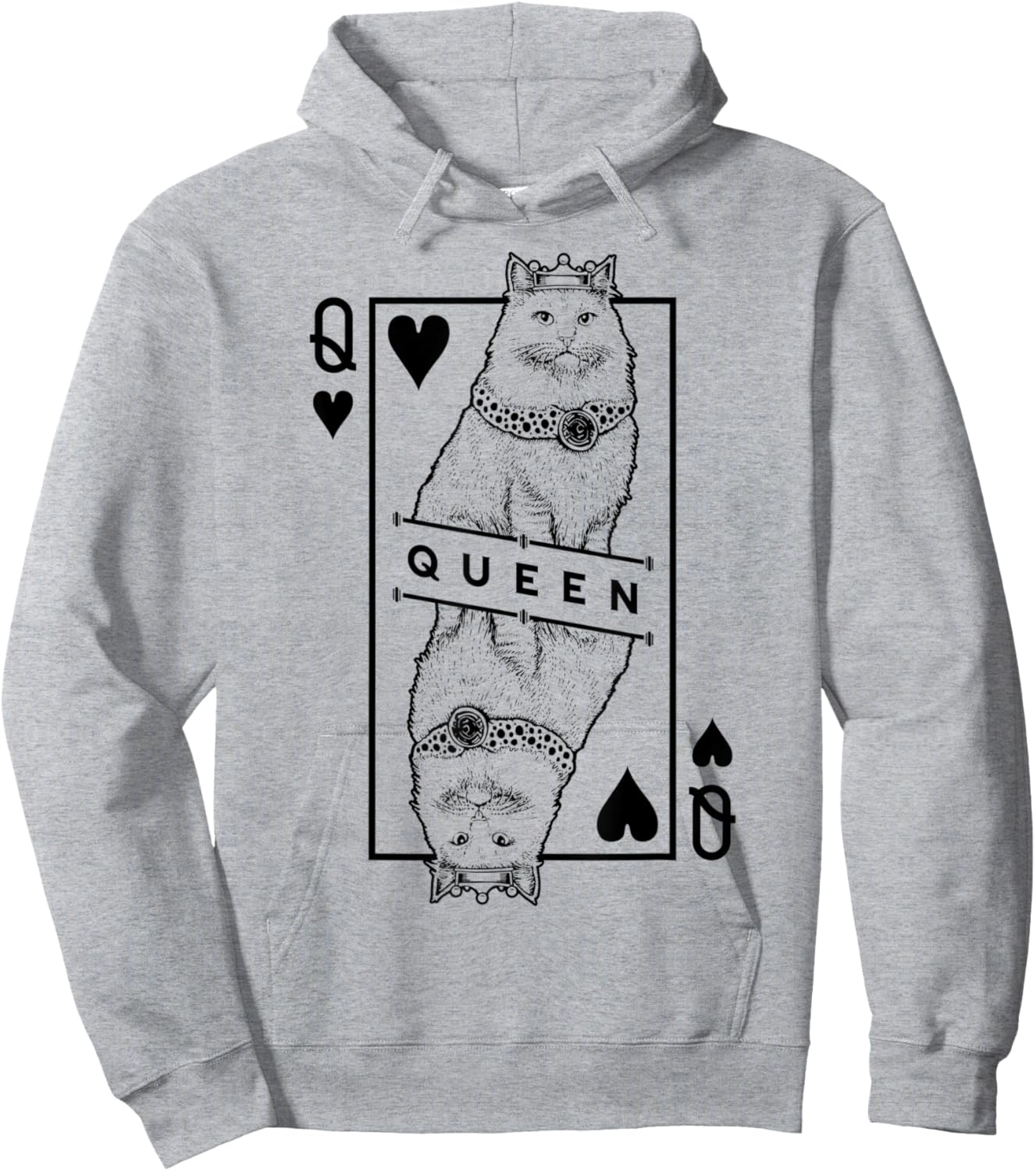 Siberian Cat Lover Queen Of Hearts Funny Pop Art Hoodie - Hoodie | Ash