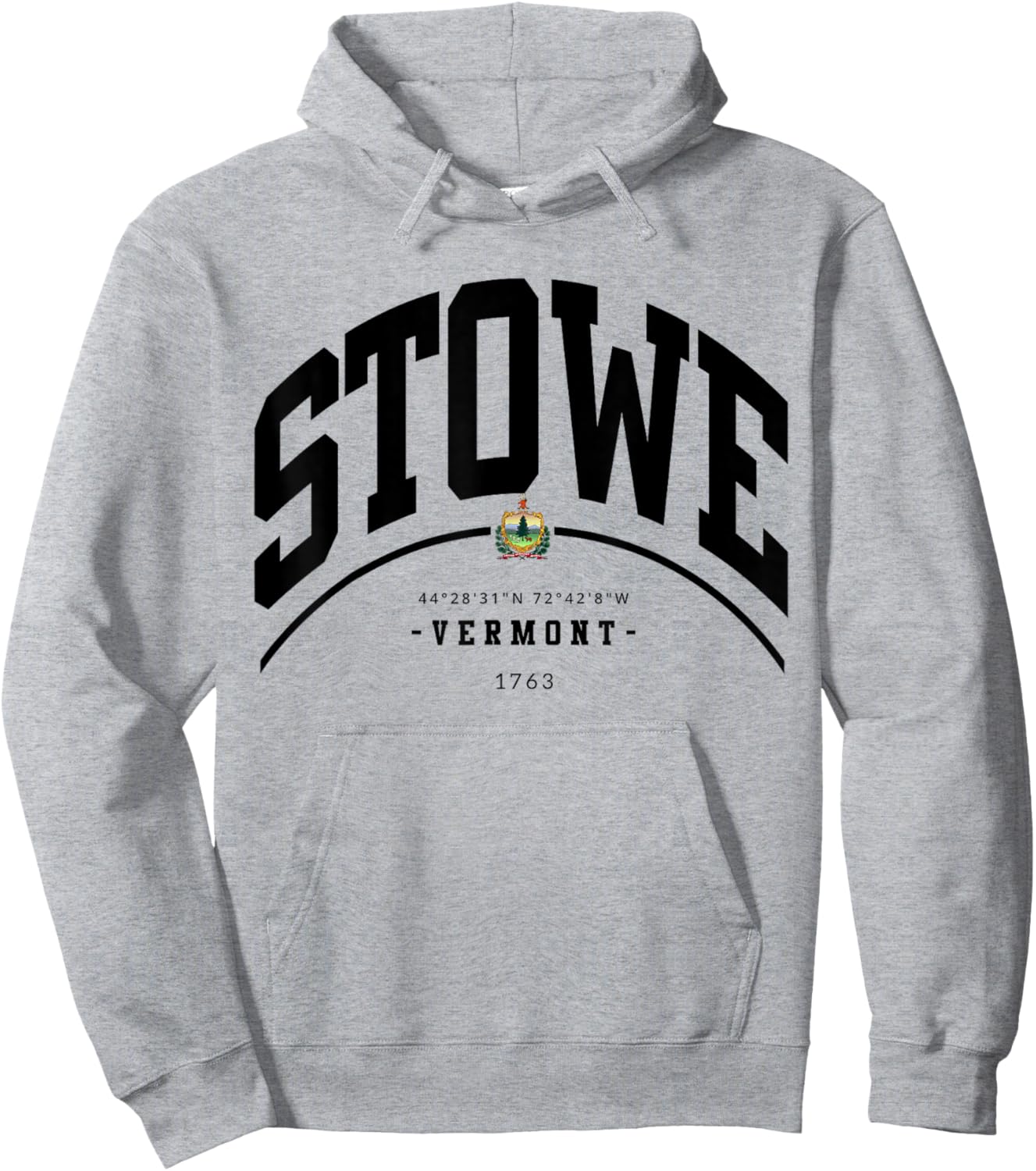 Stowe Vermont Hiking Stowe Souvenir Retro Mountain Hoodie - Hoodie | Ash