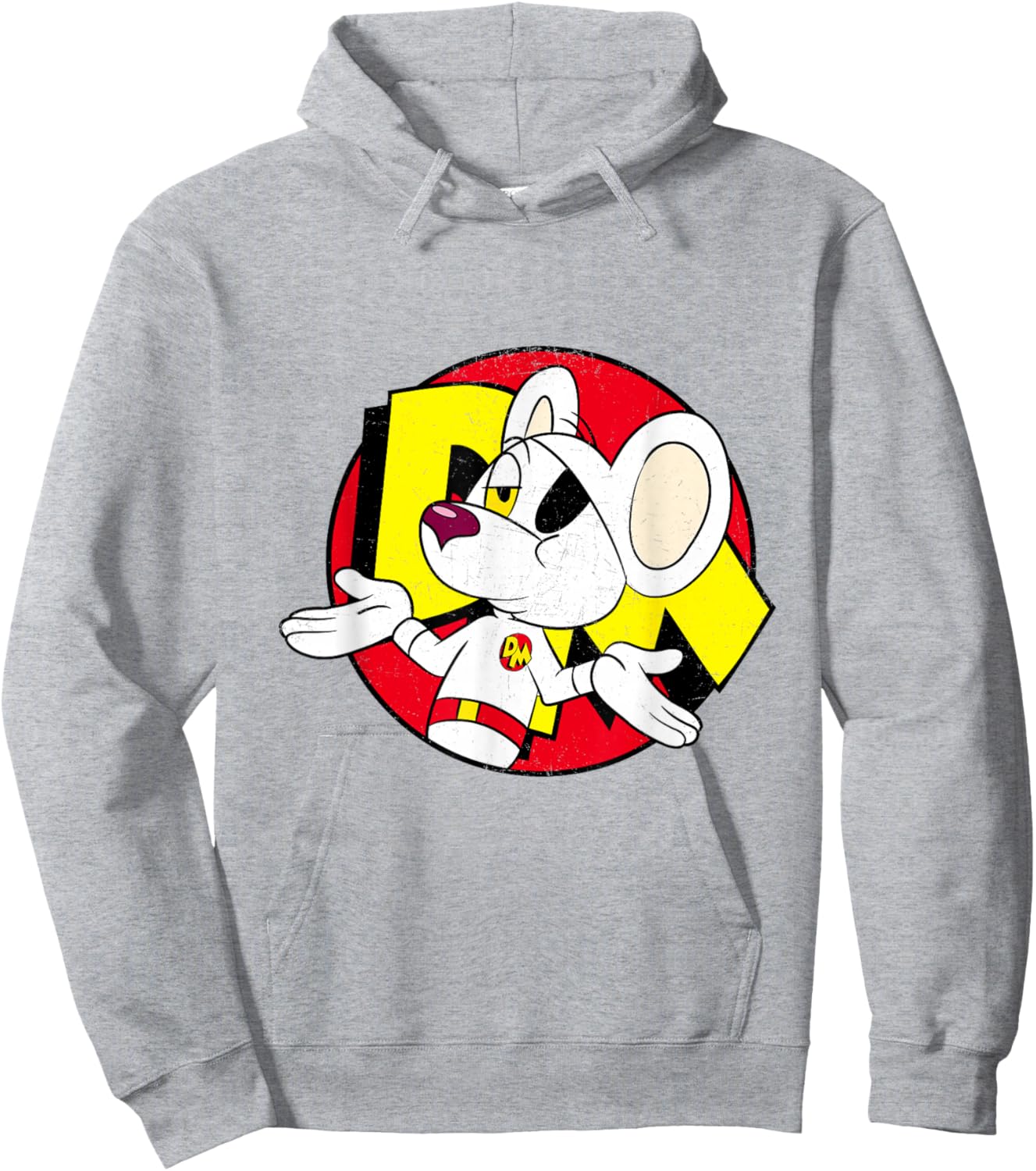 Danger Mouse Nonchalant Pose Distressed Hoodie - Hoodie | Ash
