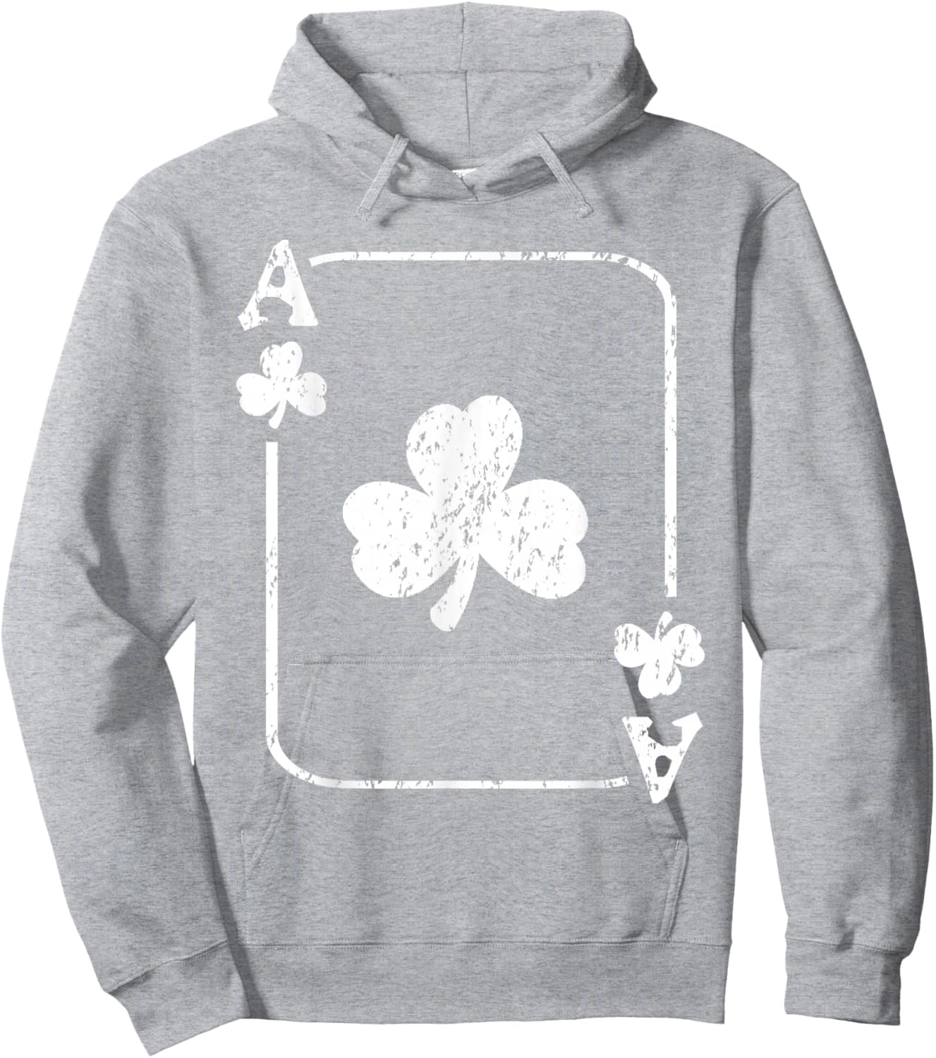St. Patrick's Day Ace Of Shamrocks Poker Green Playing Card Hoodie - Hoodie | Ash