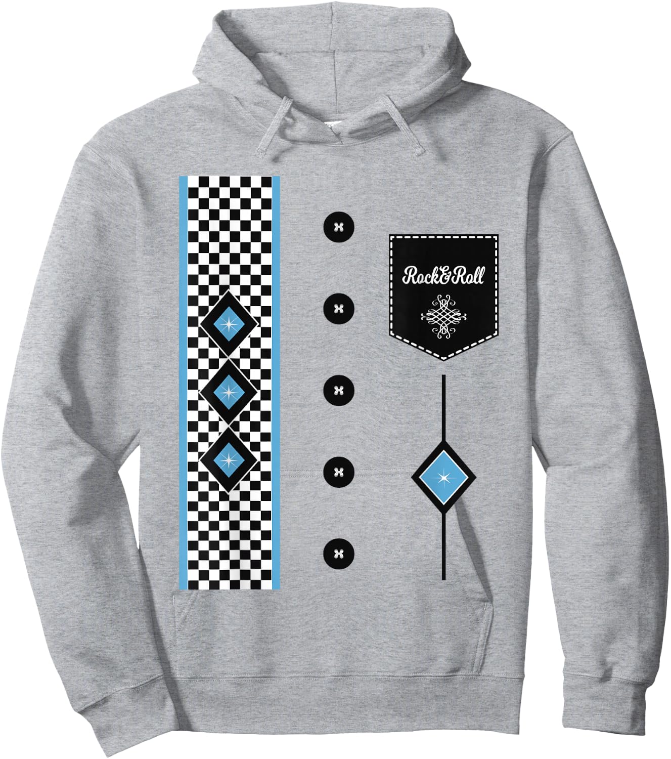 1950s Sock Hop Costume Retro 50s Rockabilly Bowling Hoodie - Hoodie | Ash