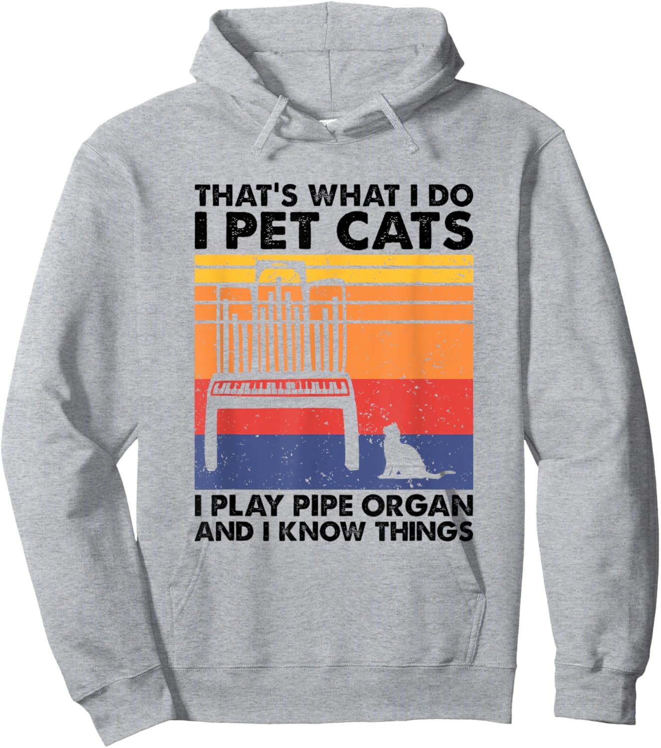 I Pet Cats I Play Pipe Organ And I Know Things Hoodie - Hoodie | Ash