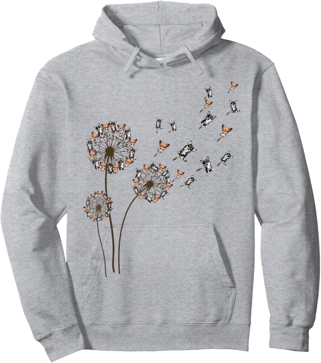 Chihuahua Dandelion Flower Dog Mom Mama Hoodie - Hoodie | Ash