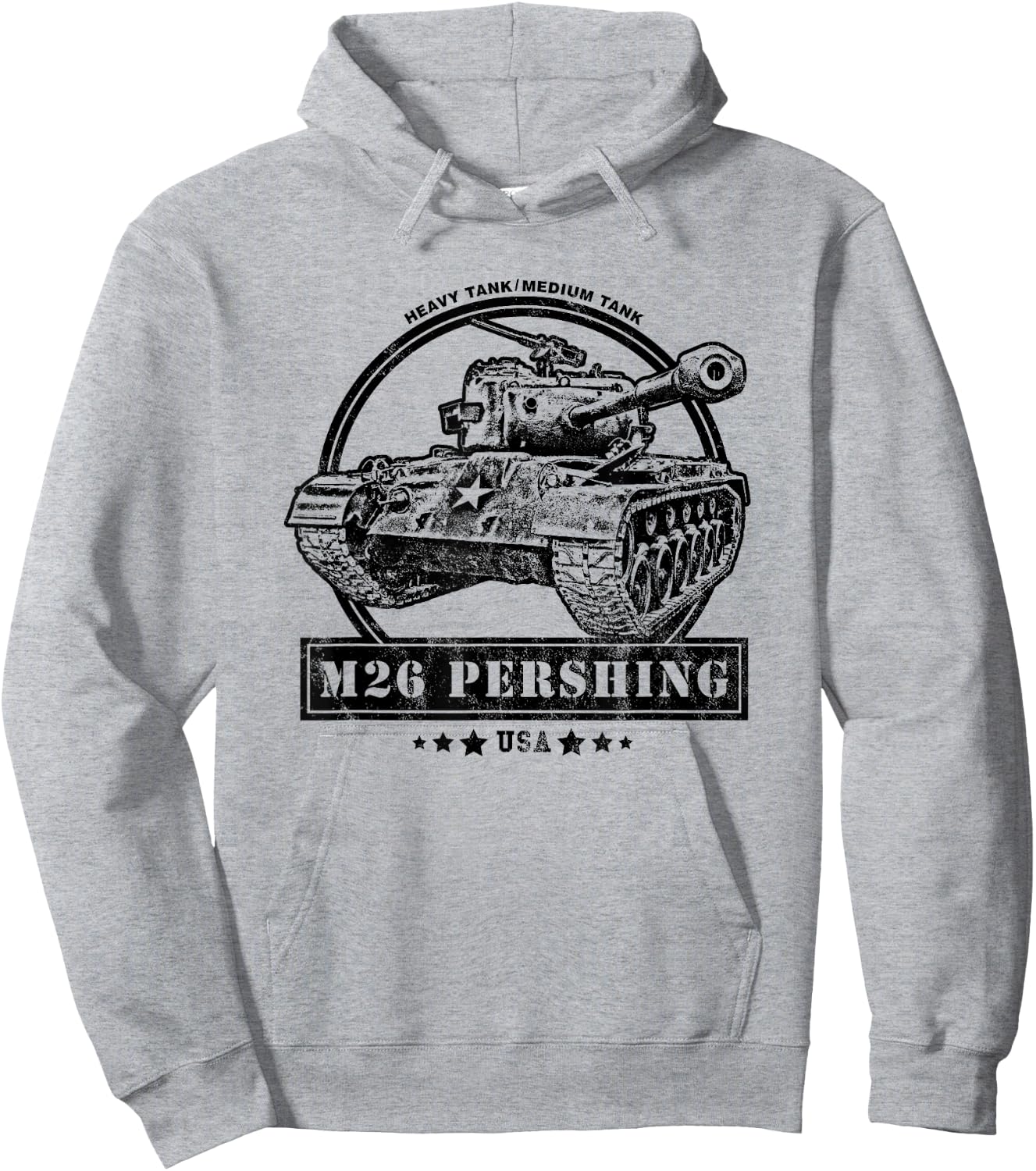 M26 Pershing WW2 Tank Hoodie - Hoodie | Ash