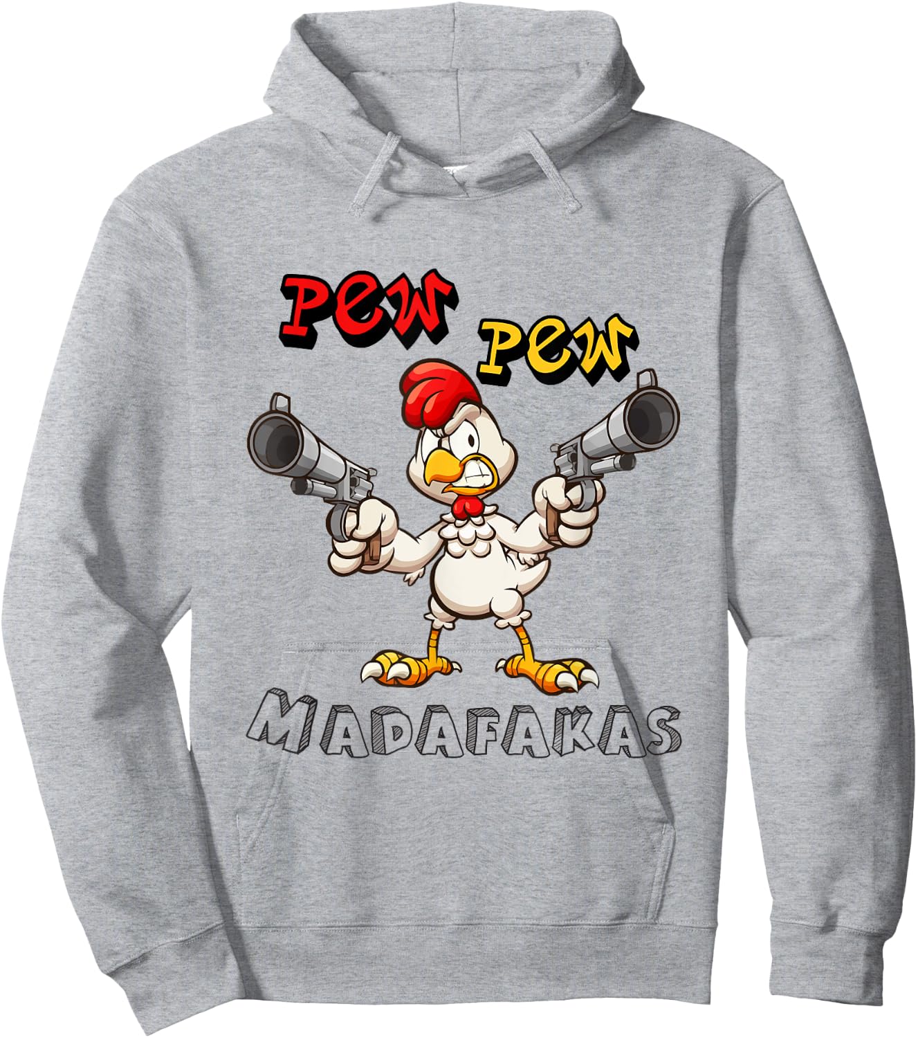 Pew Pew Madafakas Hen Funny Chicken Rooster Chicken Hoodie - Hoodie | Ash