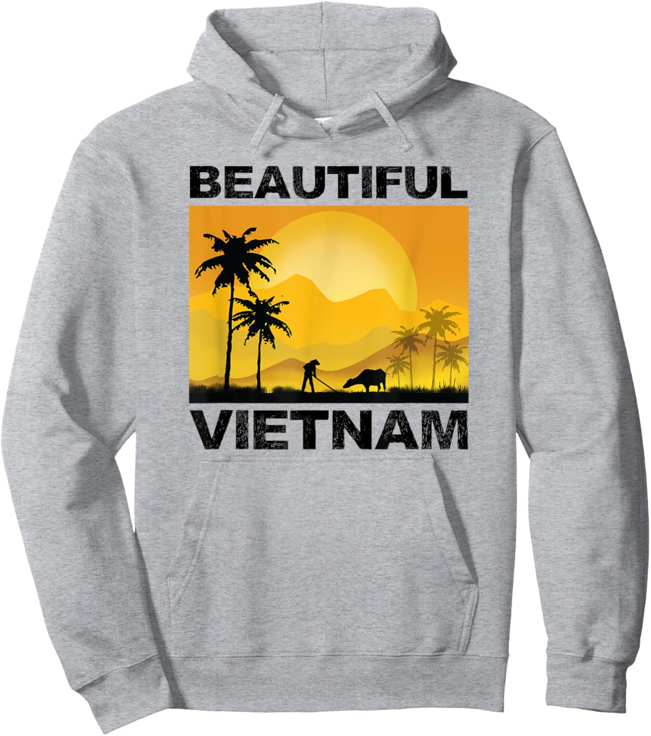 Vietnam Vietnamese Farmers Rice Fields Flag Viet Pride Hoodie - Hoodie | Ash