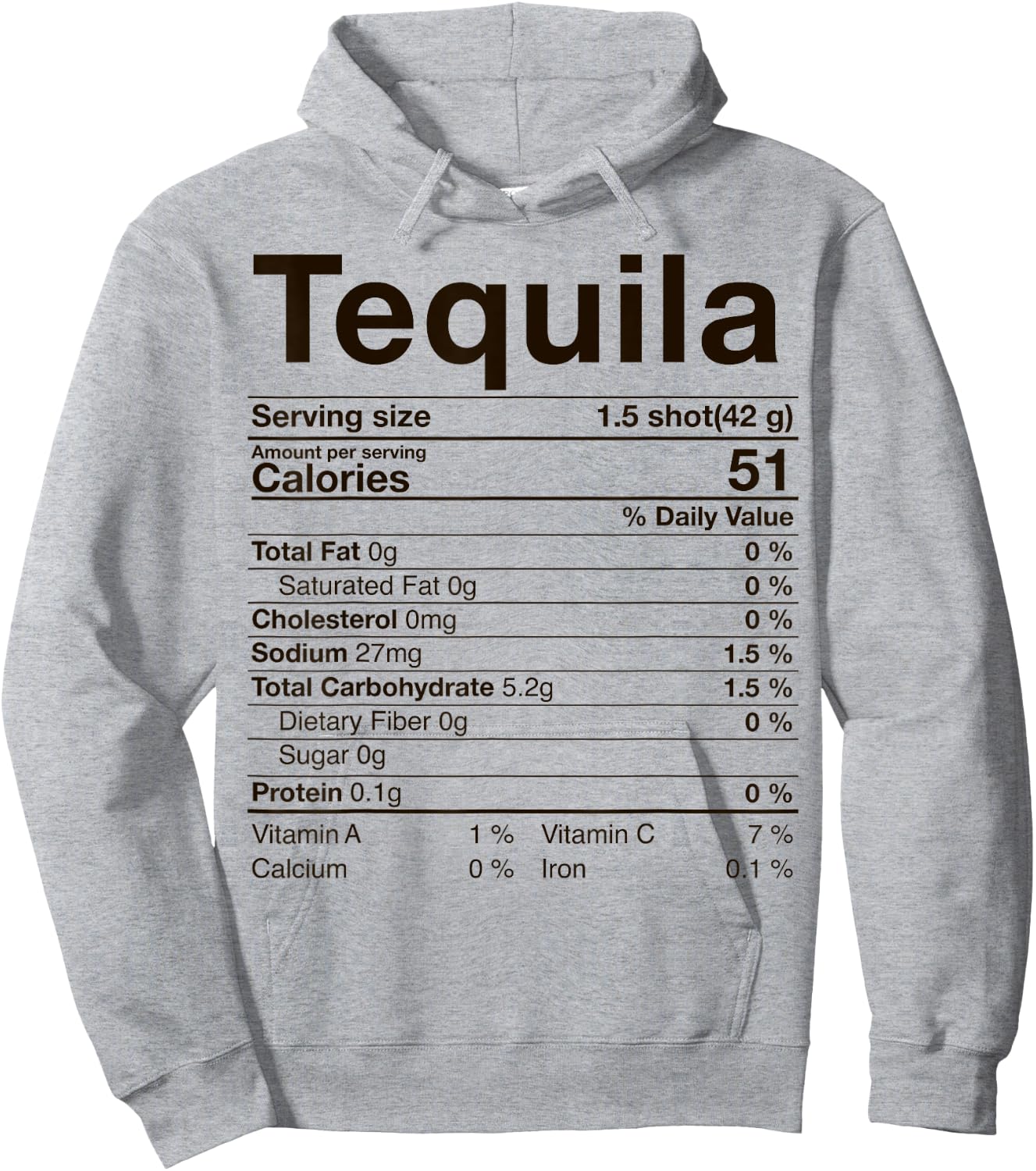 Tequila Nutrition Facts Thanksgiving Gift Drinking Costume Hoodie - Hoodie | Ash