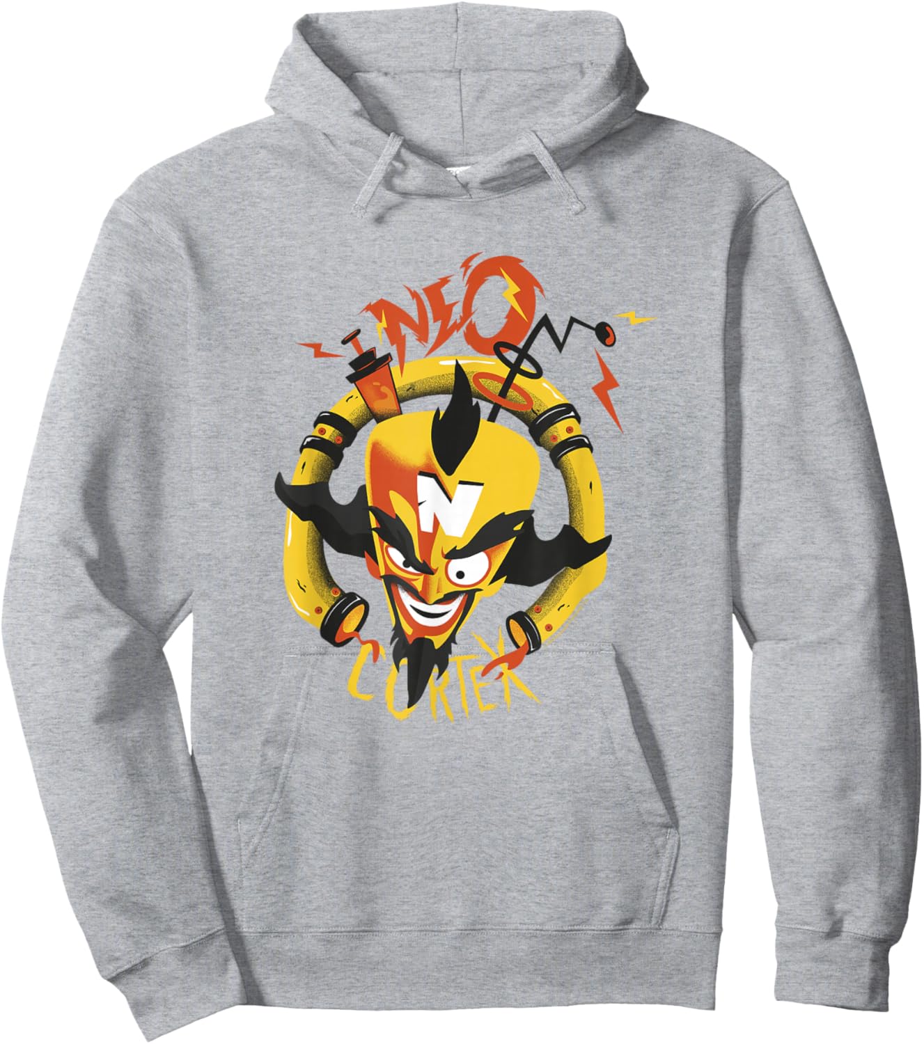 Crash Team Rumble Dr. Neo Cortex Evil Scientist Big Face Hoodie - Hoodie | Ash