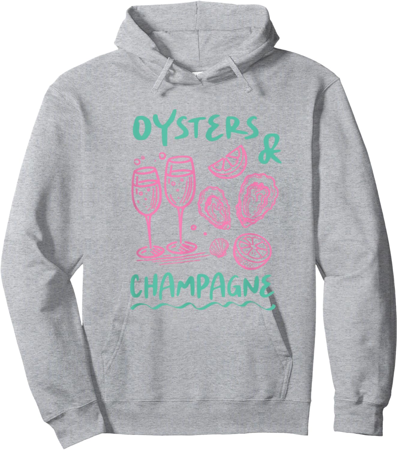 Oysters and Champagne Shirt Funny Seafood Party Beach Summer Hoodie - Hoodie | Ash