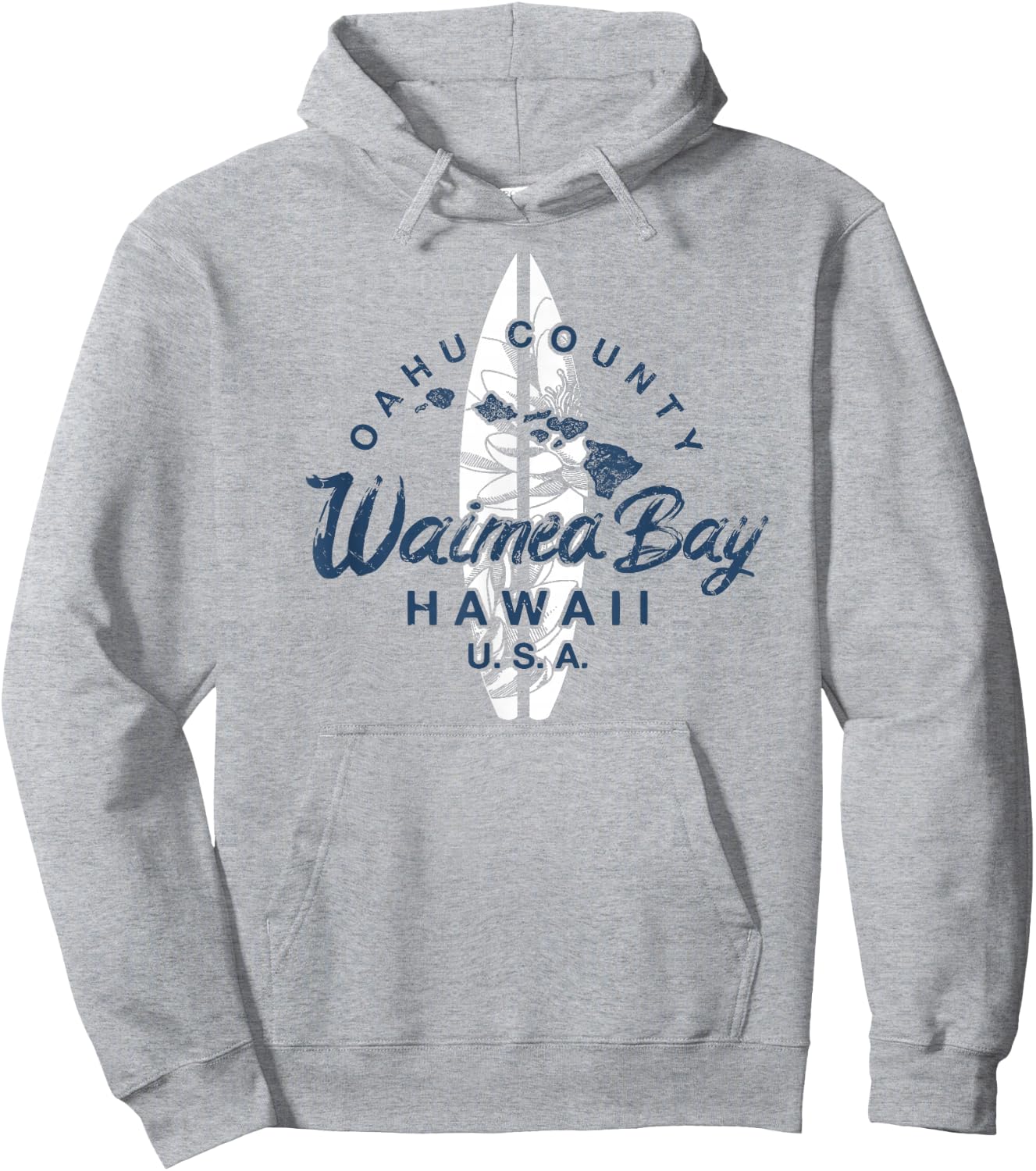 Waimea Bay Hawaii North Shore Oahu Hawaiian Surfing Vintage Hoodie - Hoodie | Ash