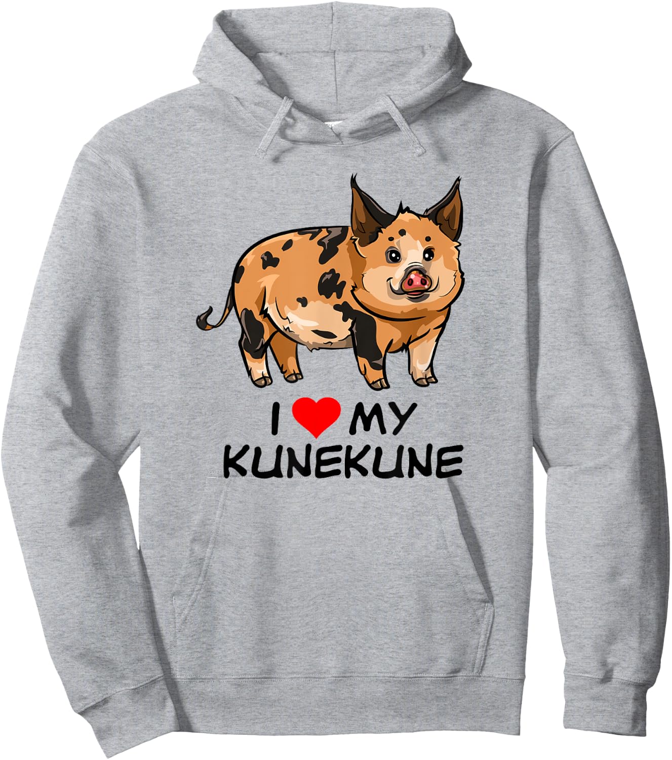 I Love My Kunekune Pig Hoodie - Hoodie | Ash