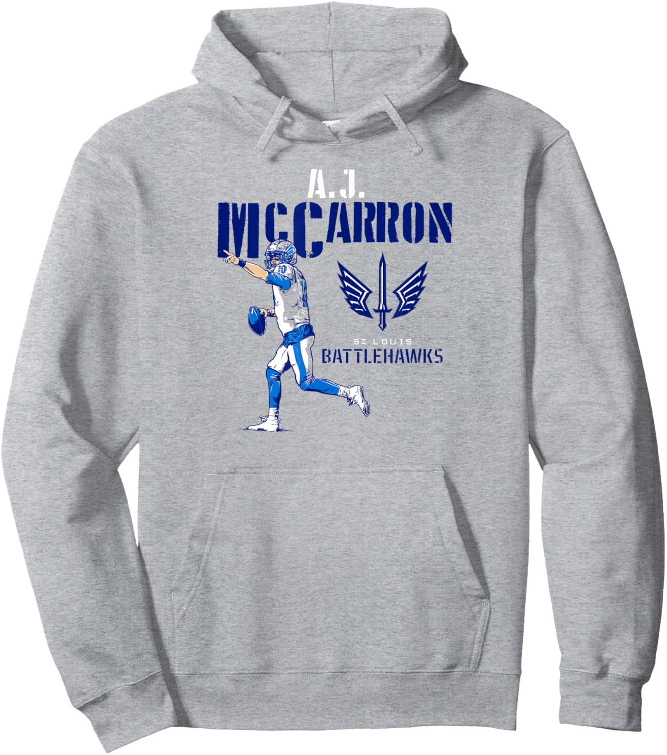 A.J. McCarron - St. Louis Battlehawks - UFL Hoodie - Hoodie | Ash