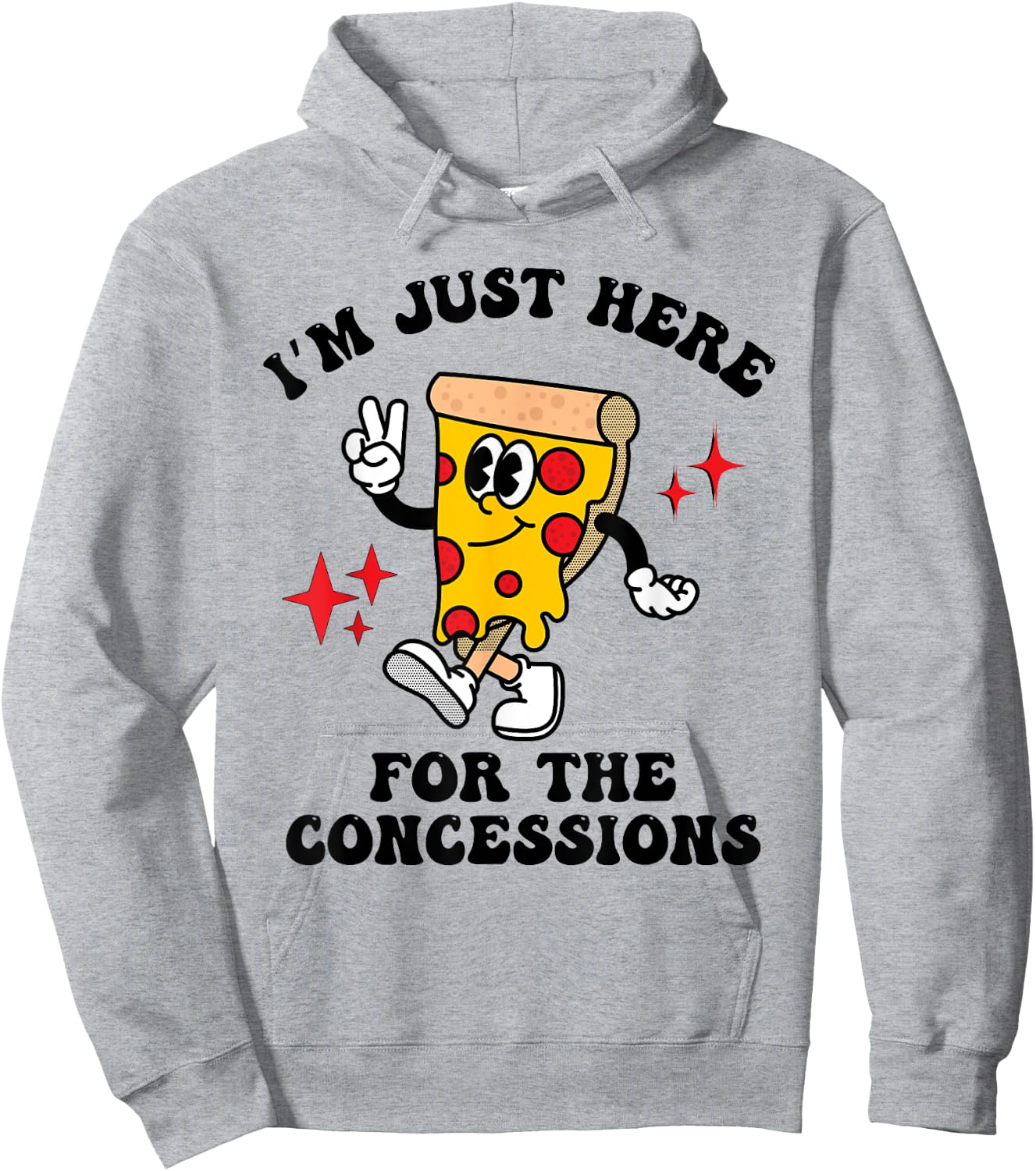I'm Just Here For The Concessions Stand Funny Pizza Mascot Hoodie - Hoodie | Ash