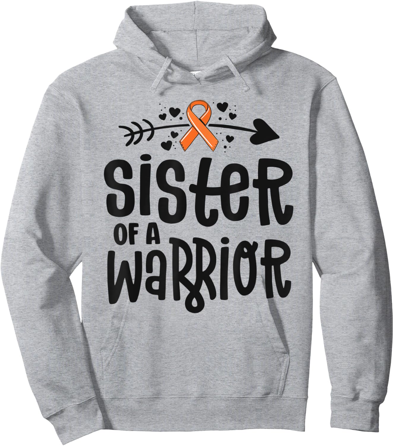 Sister Of A Warrior Orange Family Leukemia Cancer Awareness Hoodie - Hoodie | Ash