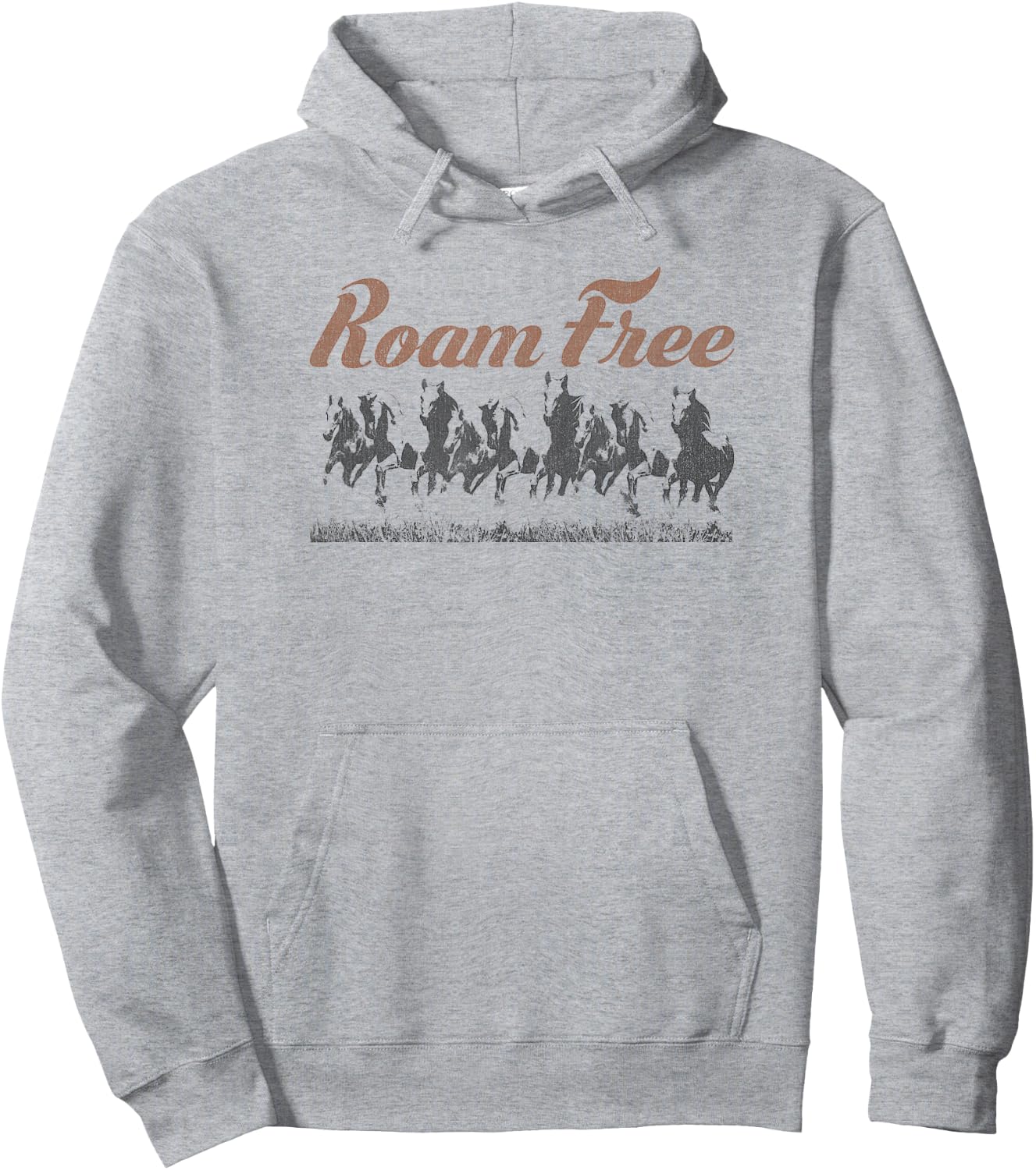Roam Free Vintage Horses Hoodie - Hoodie | Ash