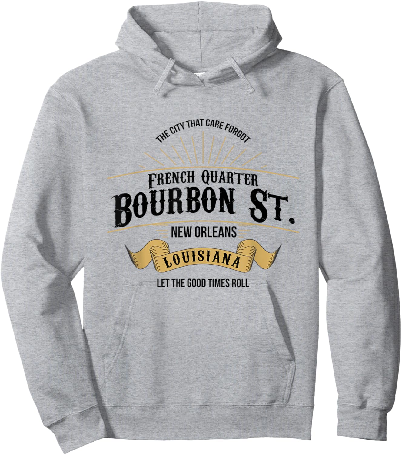 Vintage French Quarter Bourbon Street New Orleans Louisiana Hoodie - Hoodie | Ash