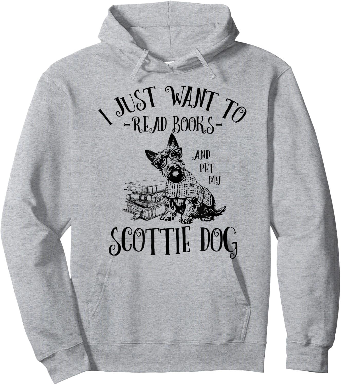 Cute Read Books Scottish Terrier Lover Men Women Kids Hoodie - Hoodie | Ash