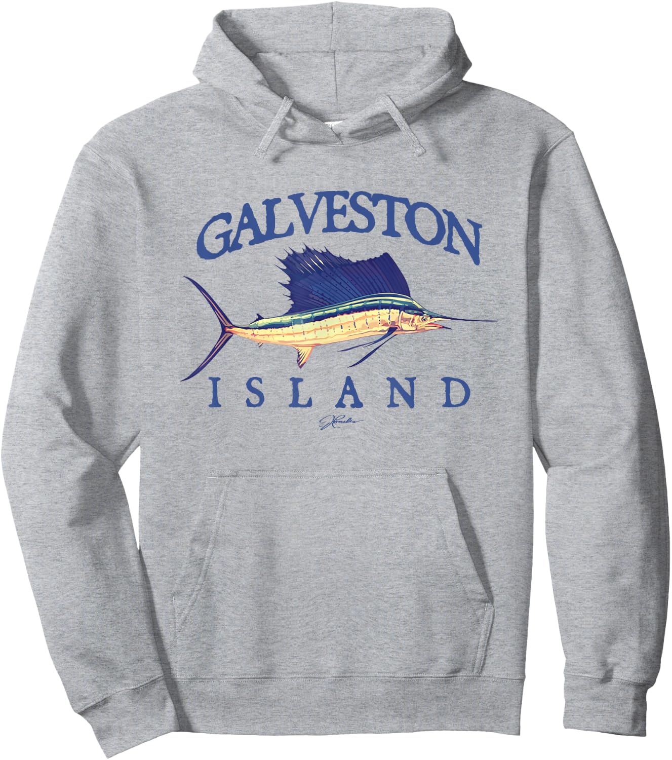JCombs: Galveston Island, TX, Vintage Sailfish Hoodie - Hoodie | Ash