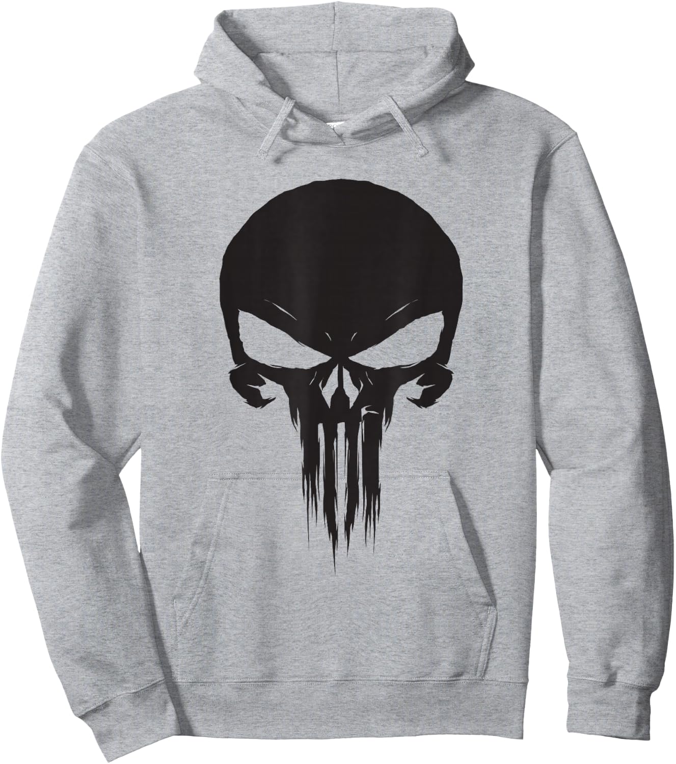 Marvel The Punisher Classic Skull Black Logo Hoodie - Hoodie | Ash