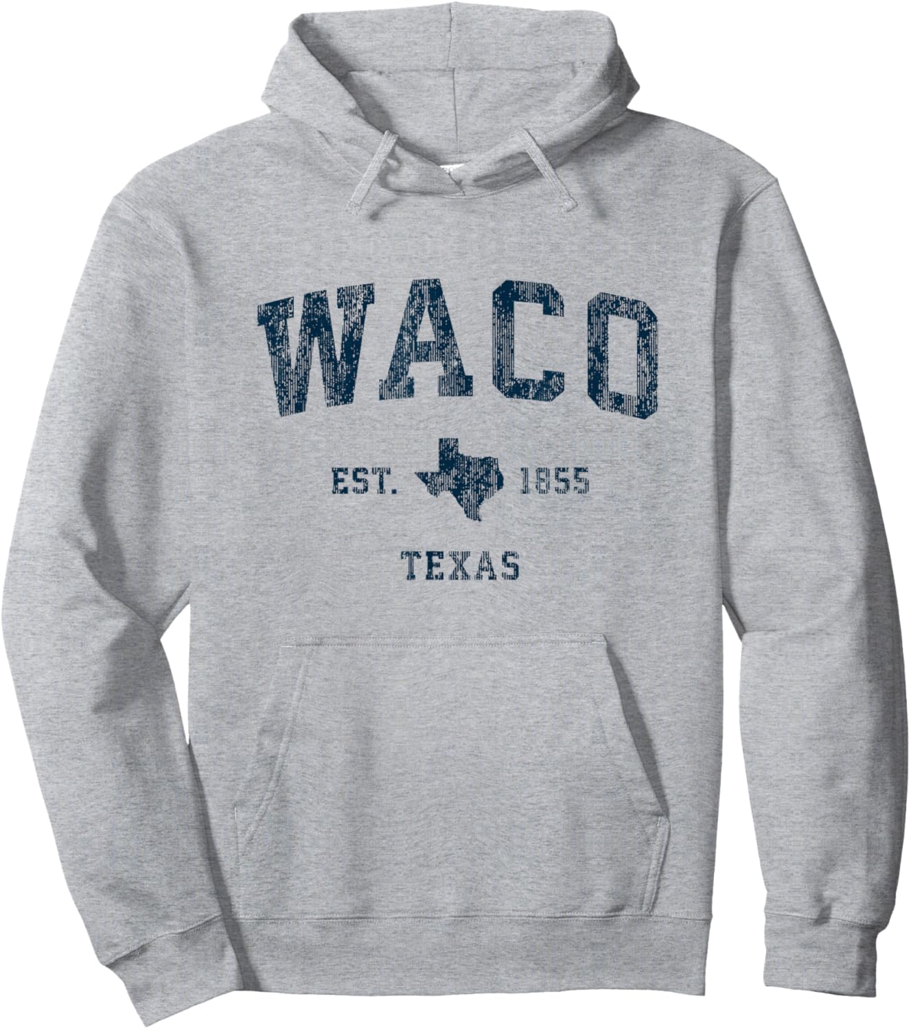 Waco Texas TX Vintage-Sportdesign, marineblauer Druck Hoodie - Hoodie | Ash