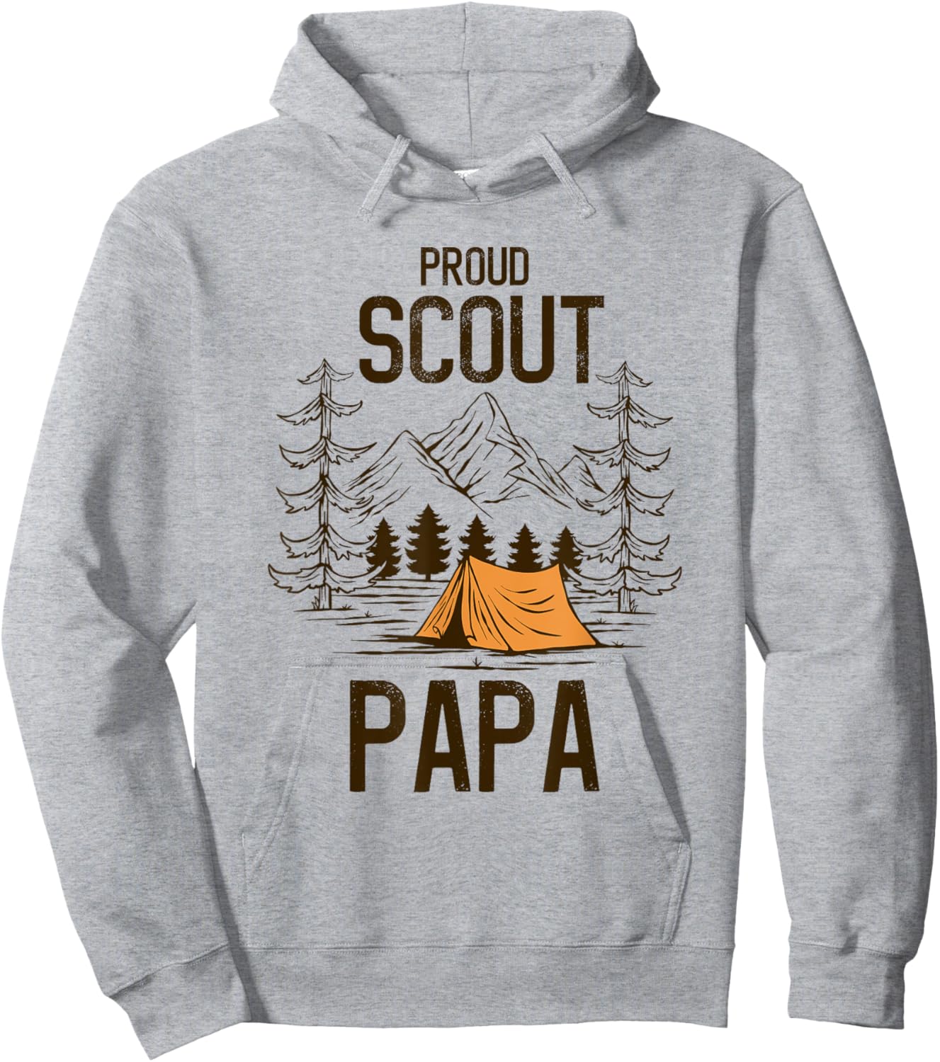 Proud Scout Papa Camping Scout Leader Adventure Travel Hoodie - Hoodie | Ash
