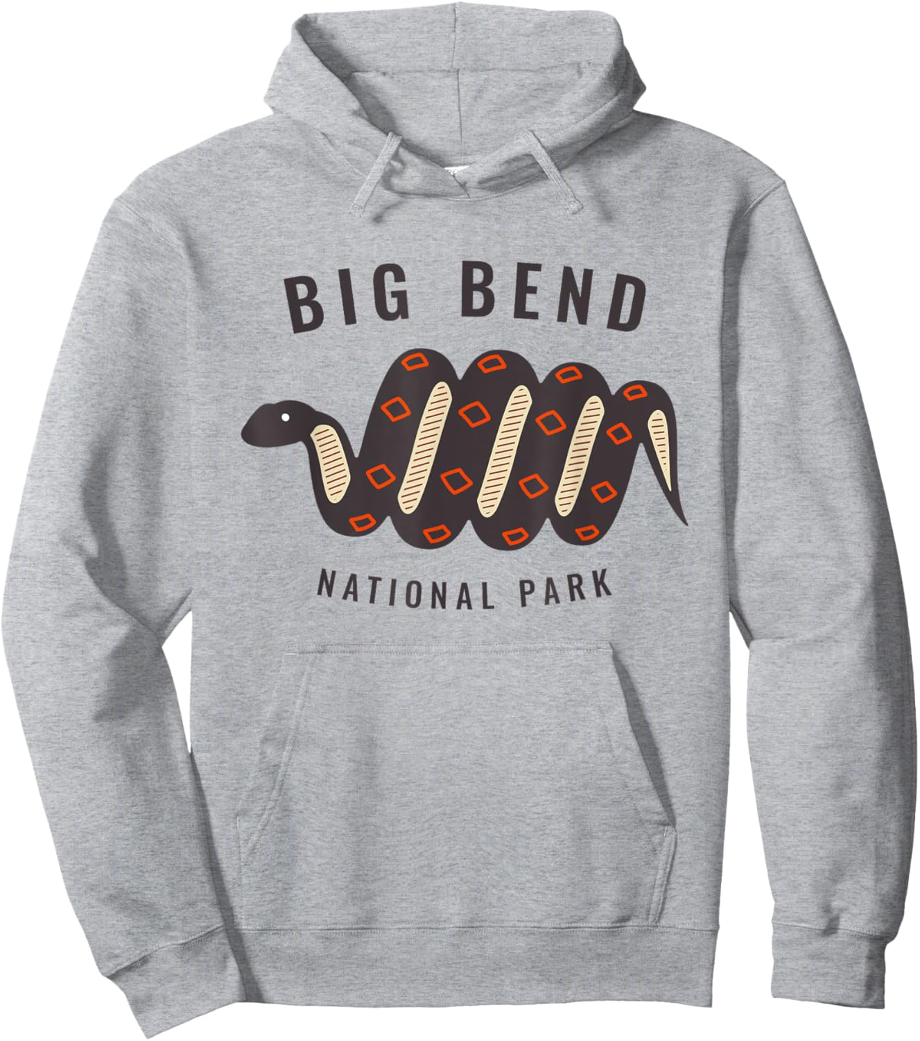 Big Bend National Park Texas Souvenir Rattlesnake Retro Hoodie - Hoodie | Ash