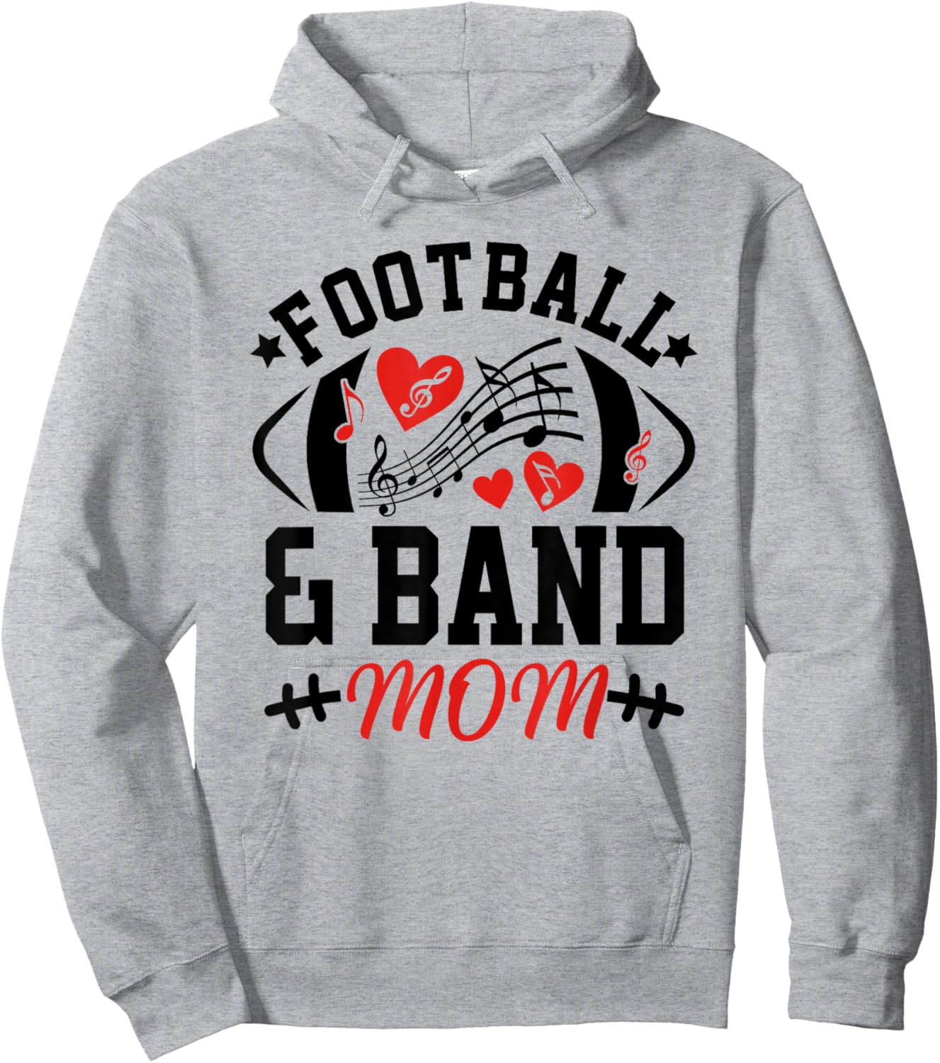 Football and Band Mom Cheer Band Marching Band Show Game Day Hoodie - Hoodie | Ash